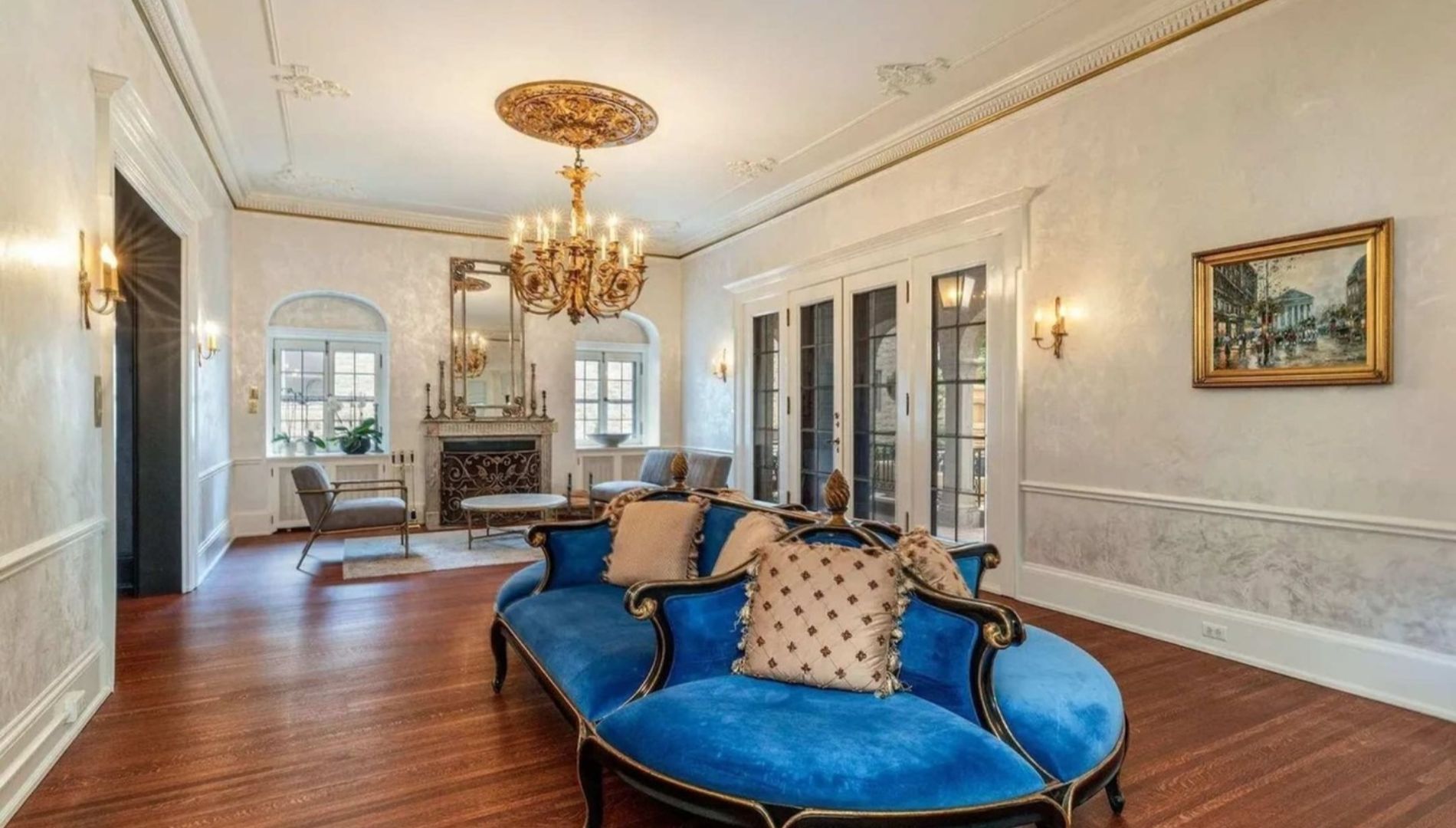A grand reception room bathed in light