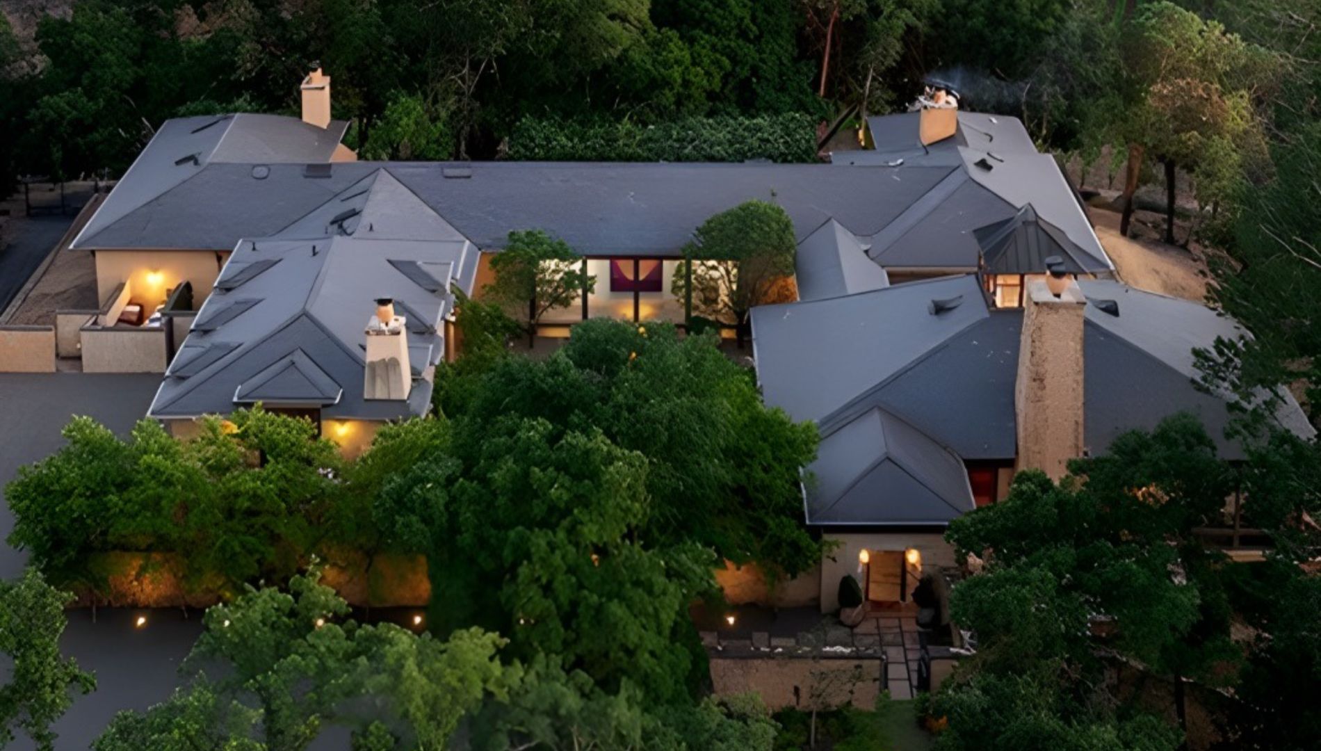 Aerial view of the property
