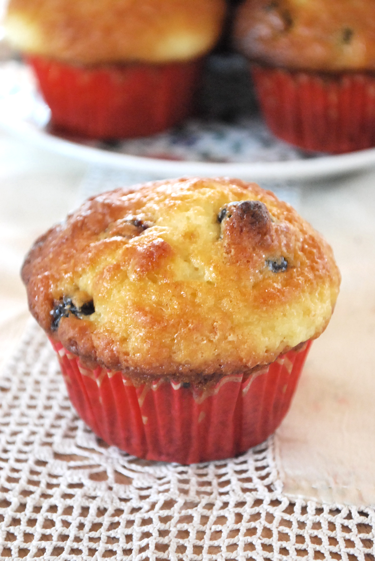 Muffins aux citron et aux cerises
