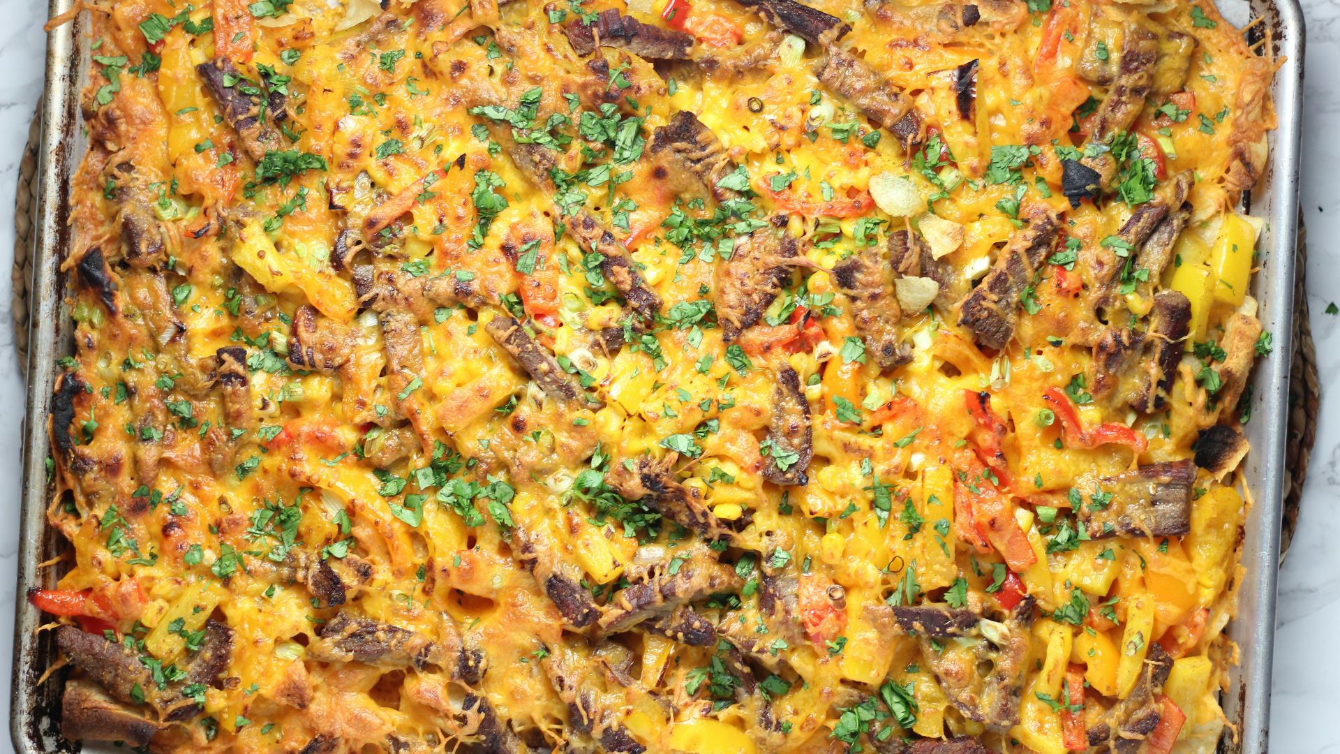 6. Nachos au poulet cuits sur une plaque de cuisson