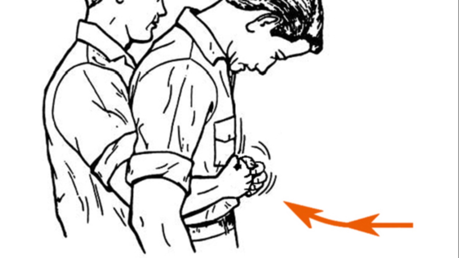 5. Effectuer des compressions abdominales (manœuvre de Heimlich)