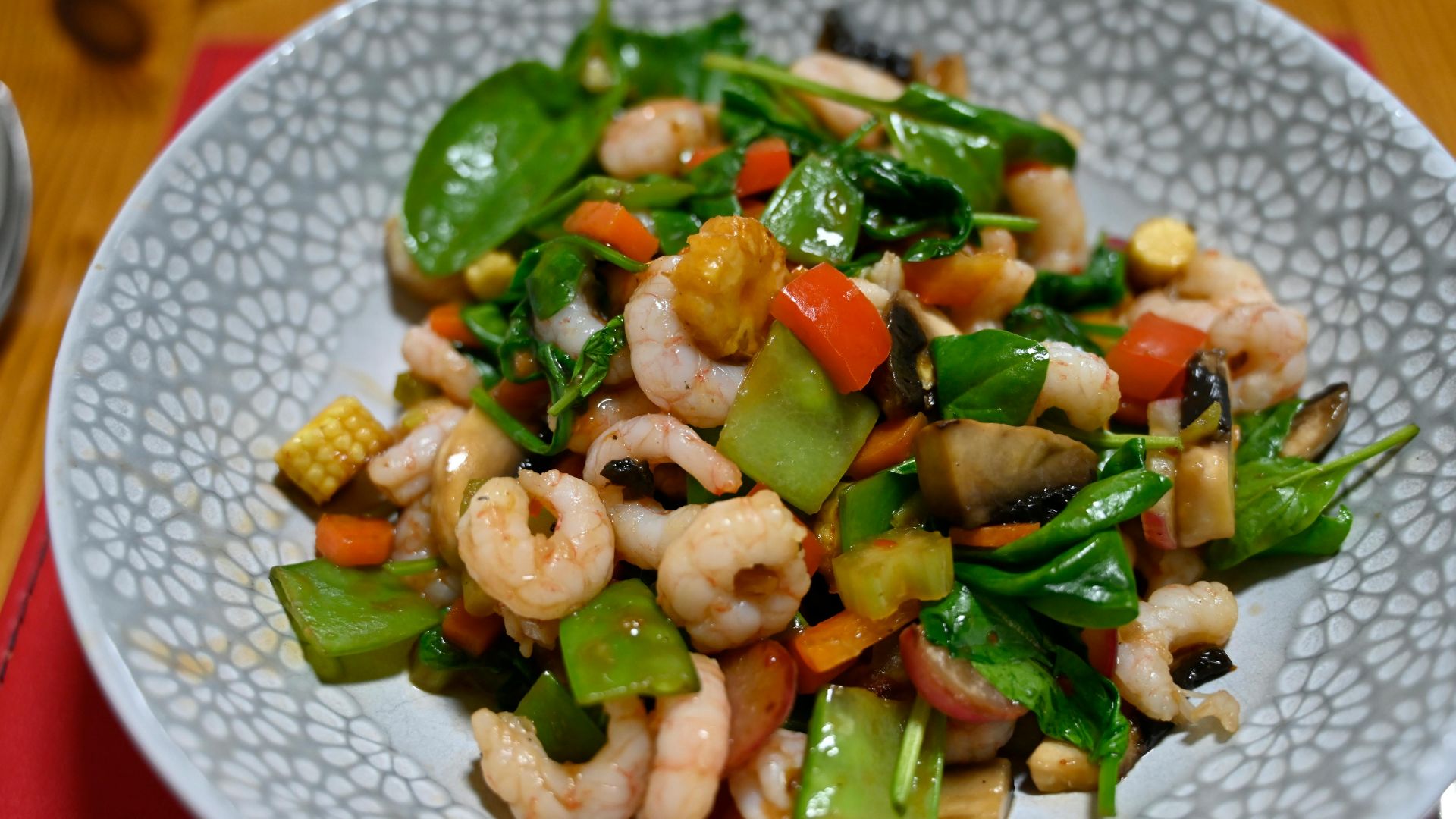 3. Crevettes aux légumes variés