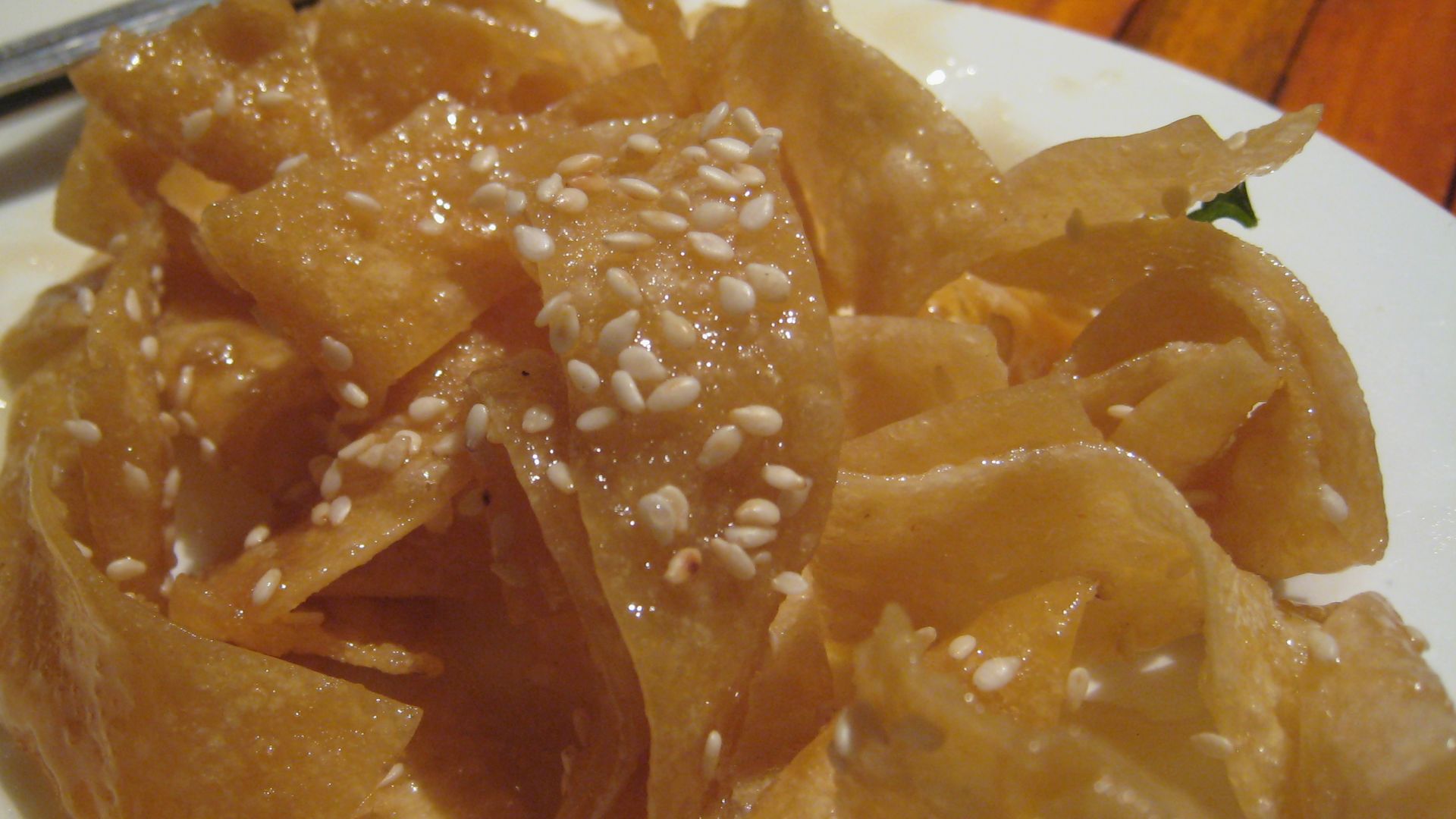 10. Lamelles de wonton croustillantes