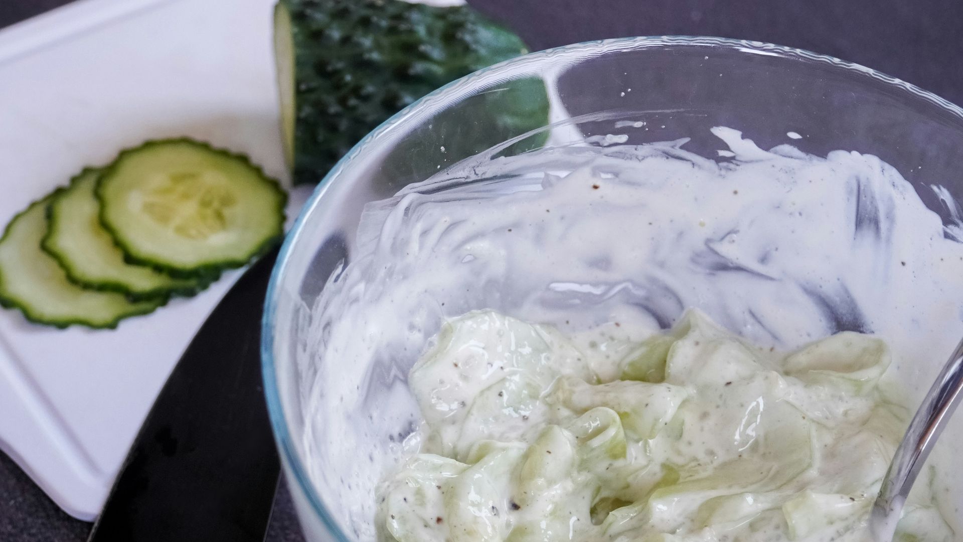 2. Fromage blanc aux rondelles de concombre