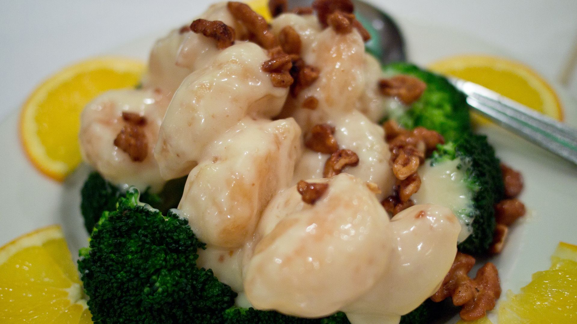 6. Crevettes au miel et aux noix