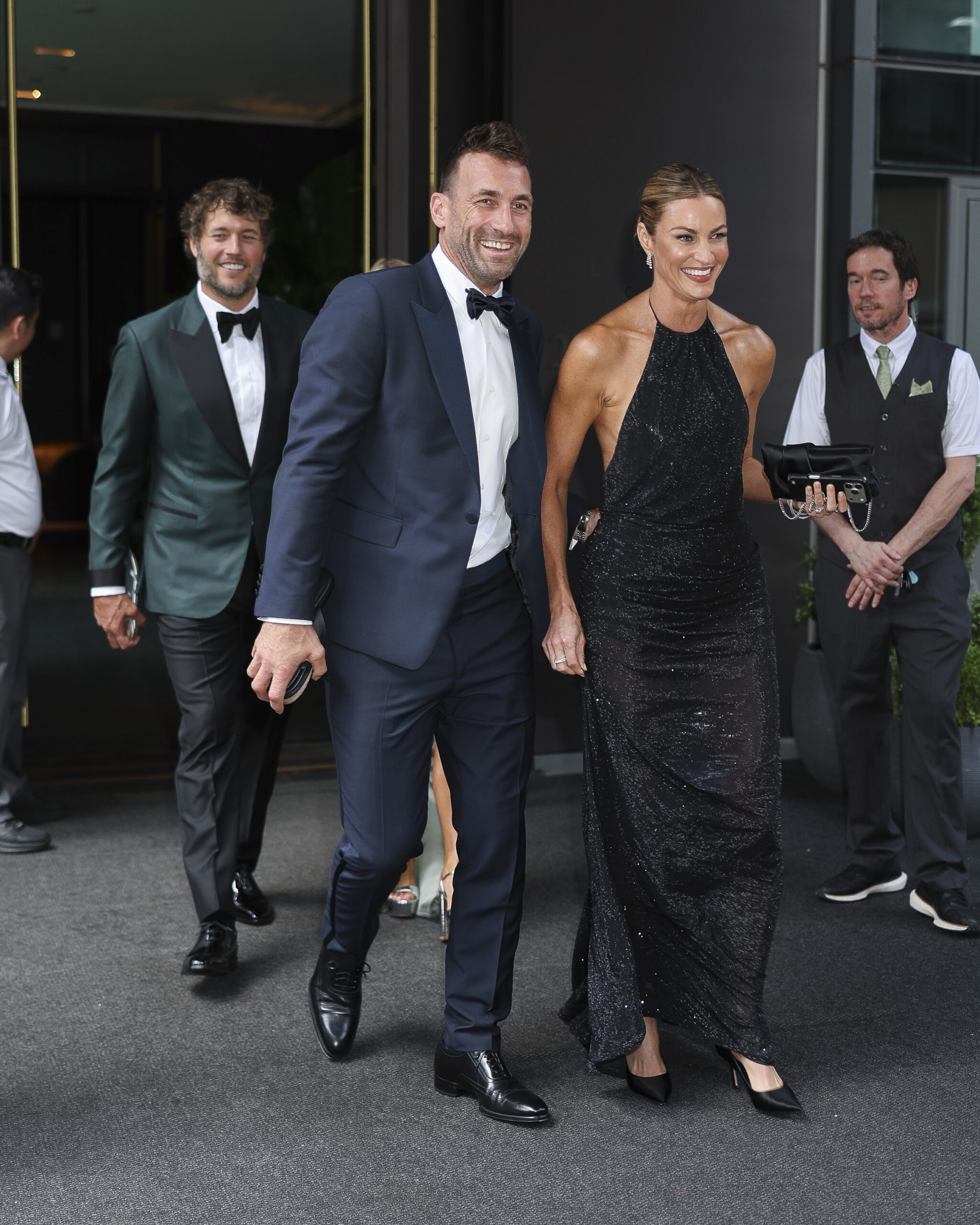 Matthew Stafford, Jarret Stoll, and Erin Andrews