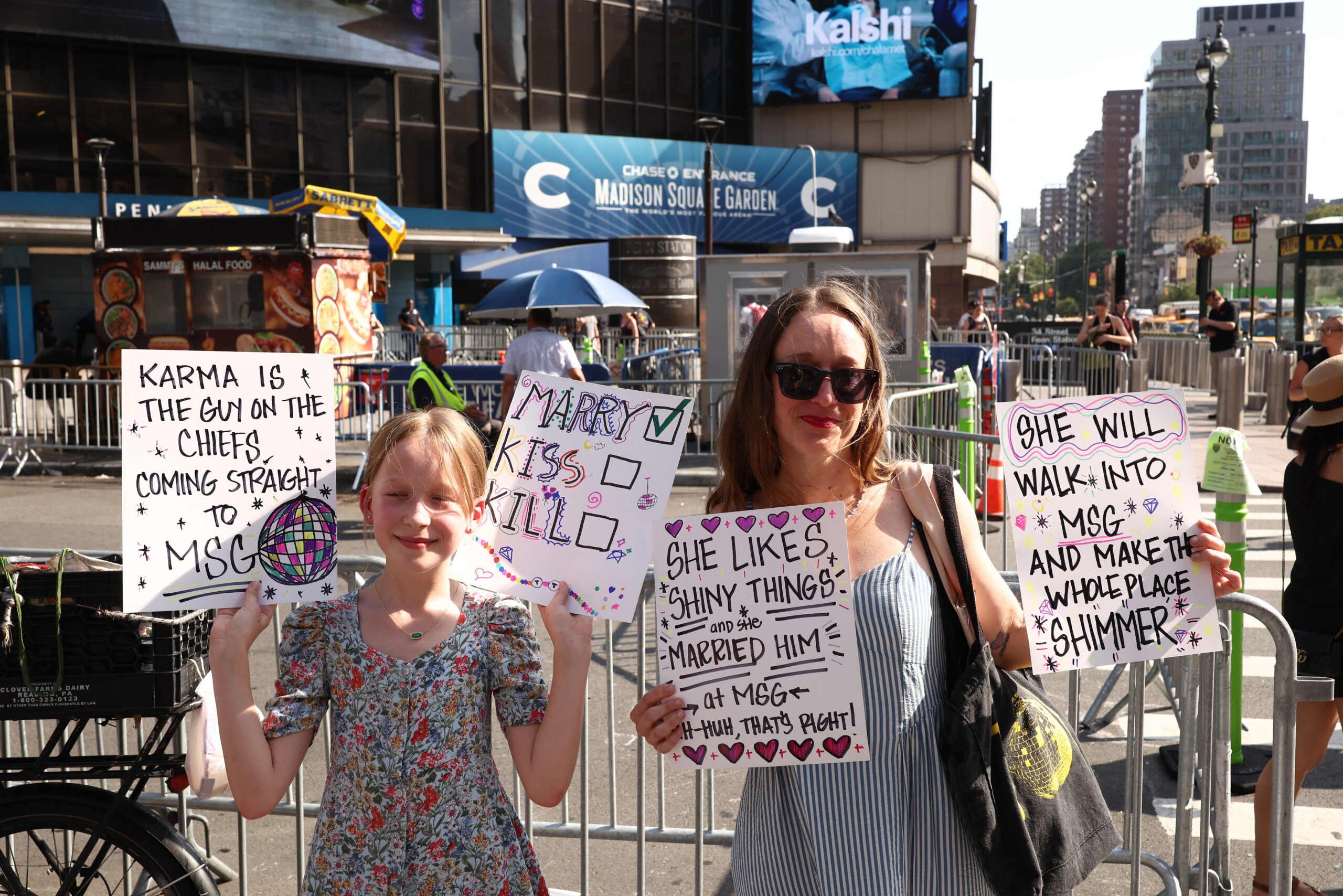 Fans and signs