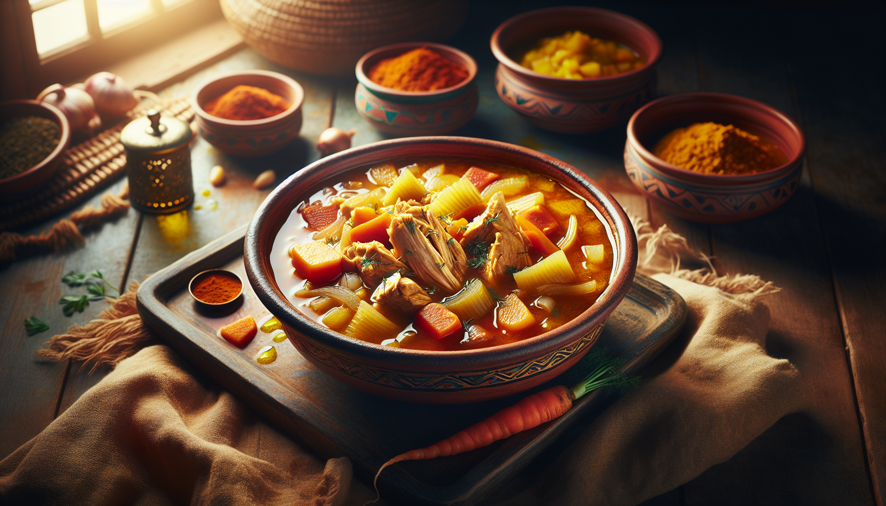 Soupe au poulet à la marocaine