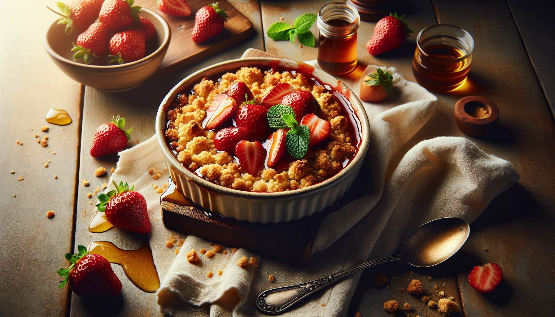 Crumble aux fraises et à l'érable