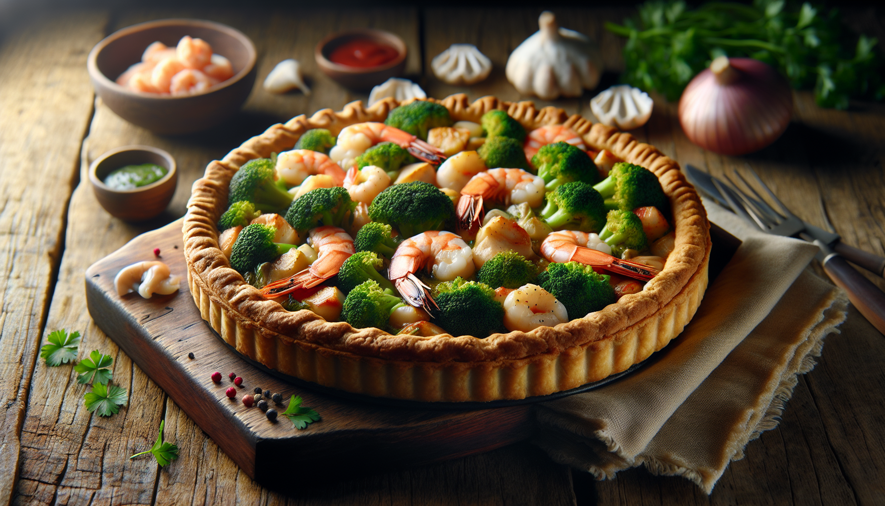 Seafood Pie with Broccoli