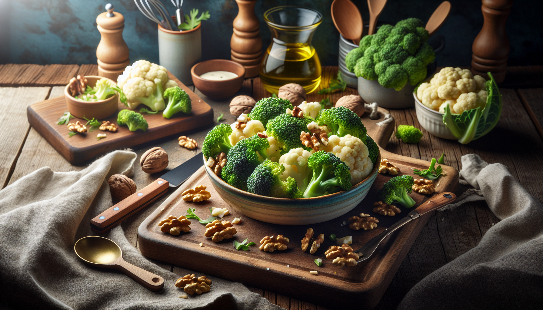 Broccoli and Cauliflower with Walnuts