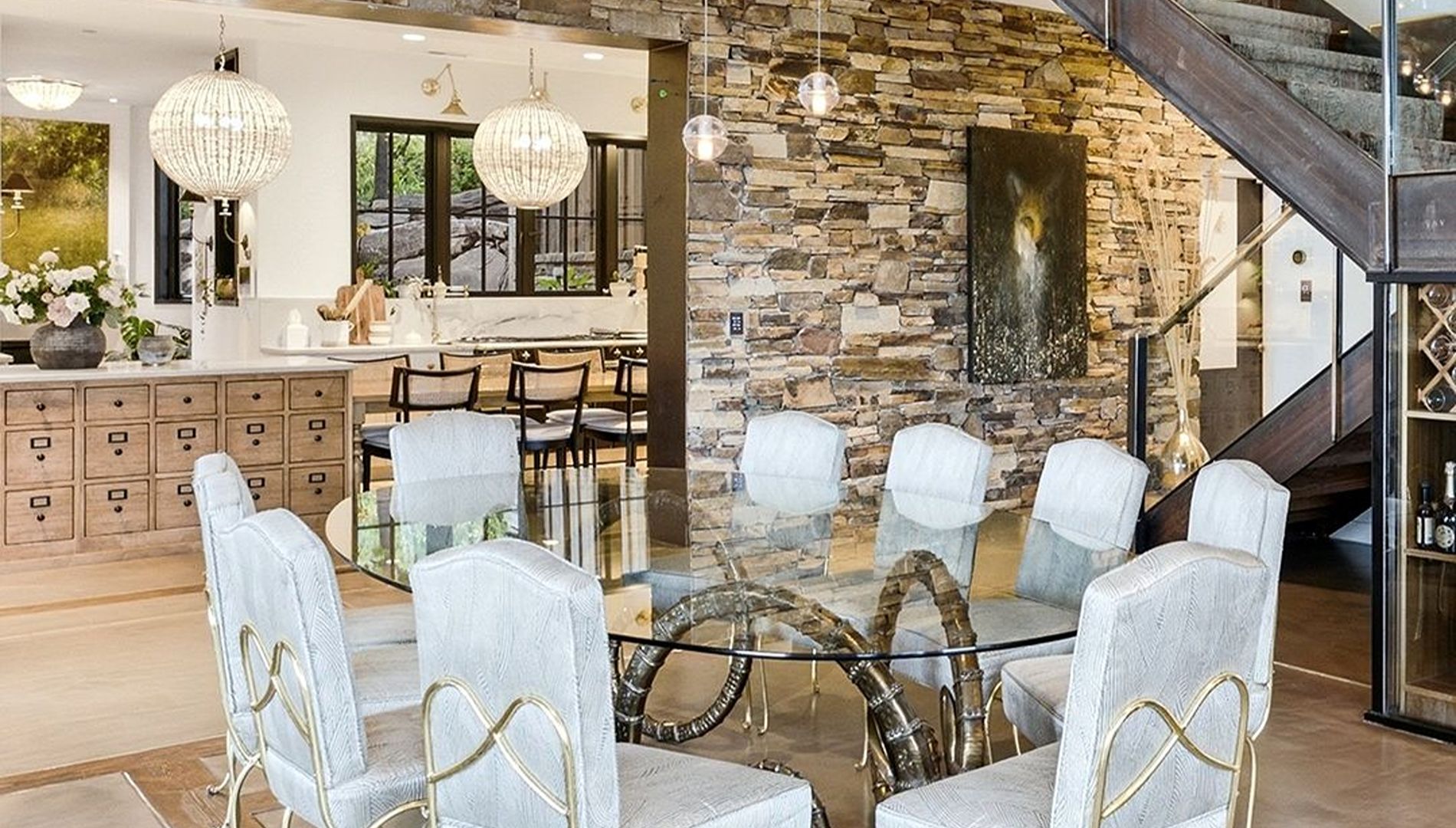 Open-concept dining room