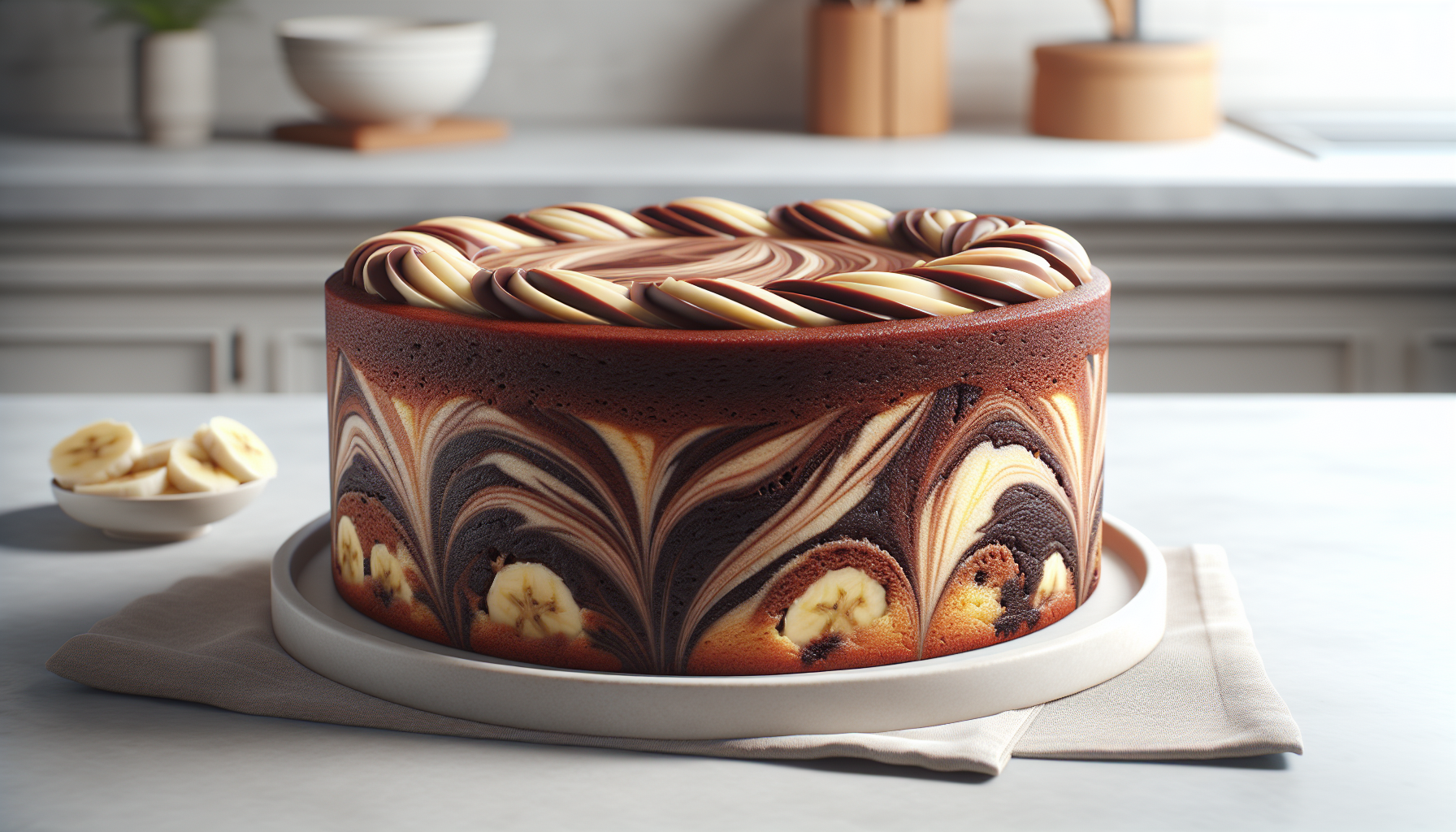 Gâteaux marbrés bananes-chocolat