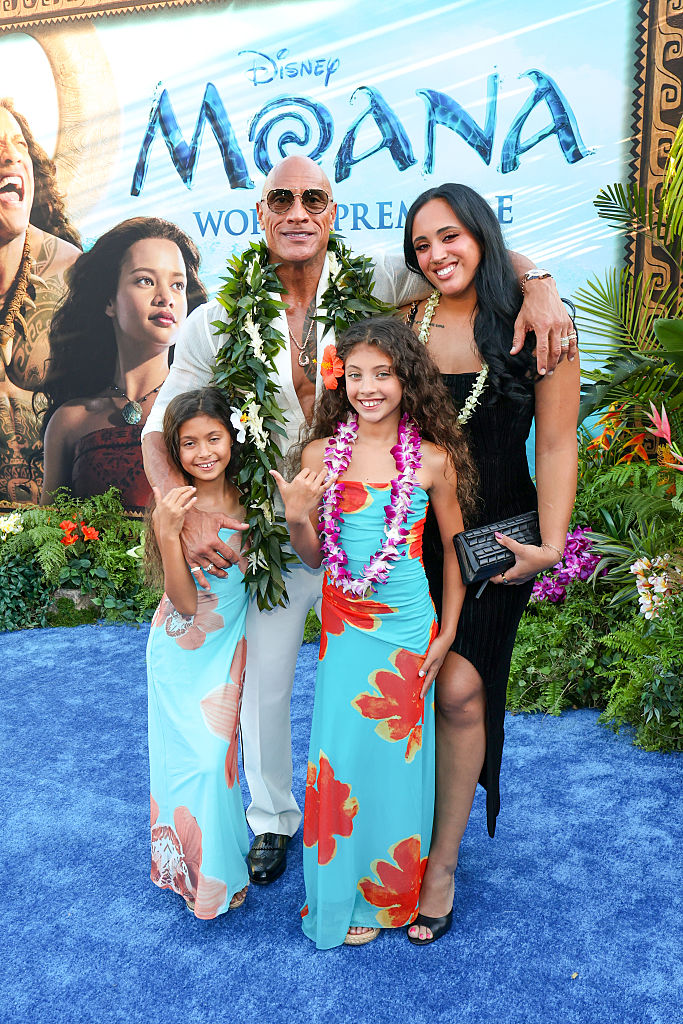 Tiana Johnson, Dwayne Johnson, Jasmine Johnson et Ava Raine