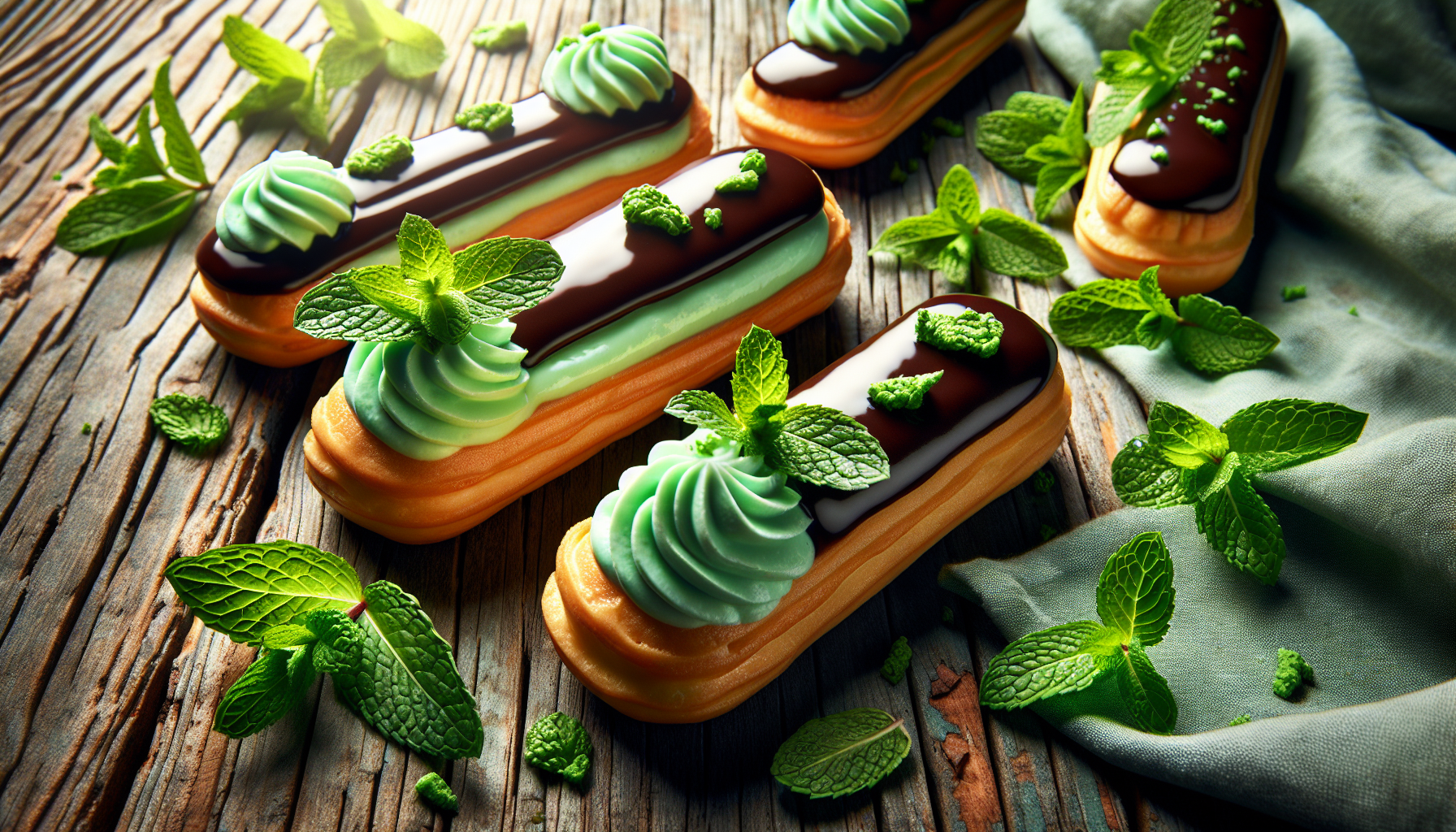 Éclairs à la crème de menthe