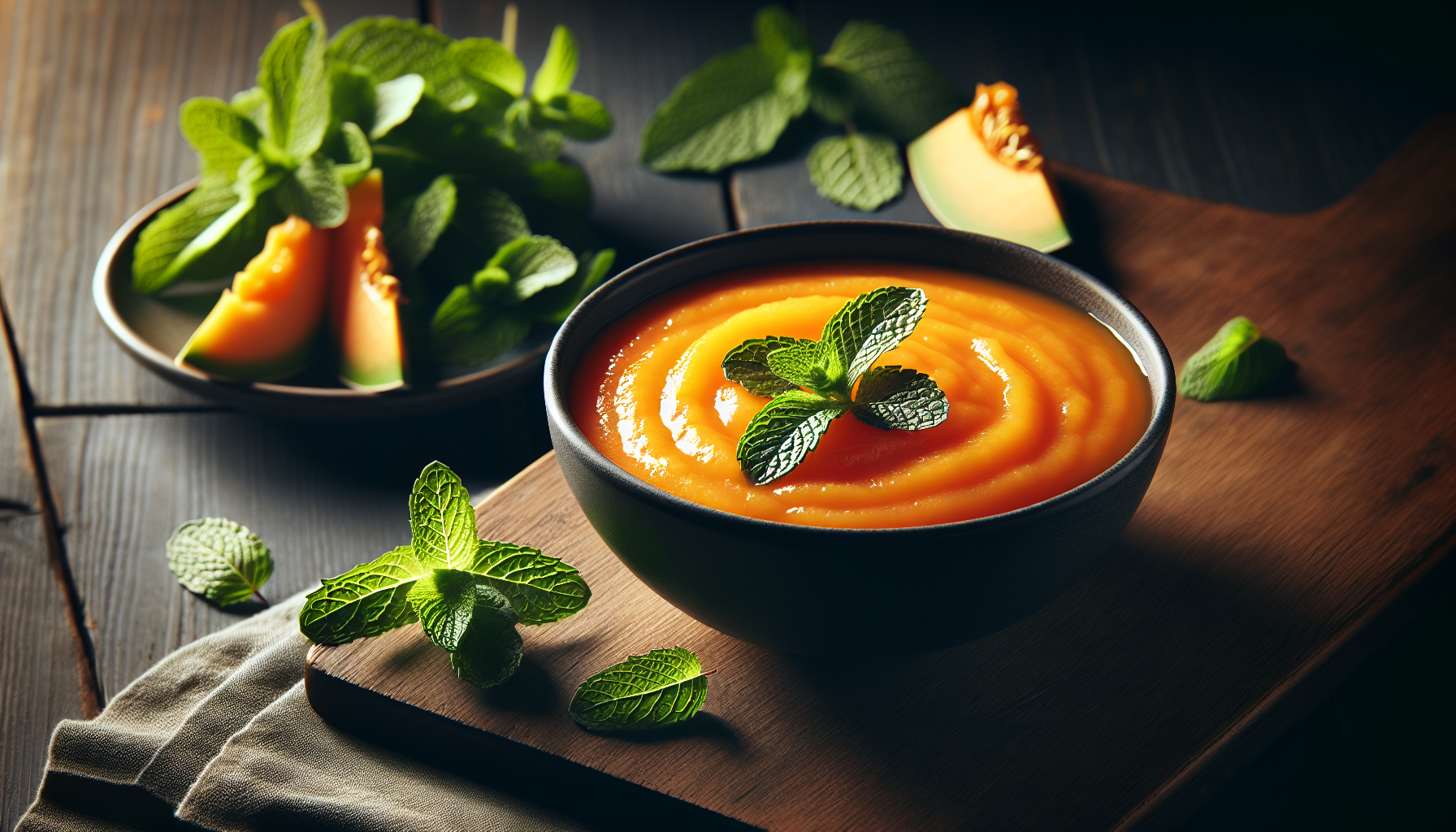 Soupe de melon menthe