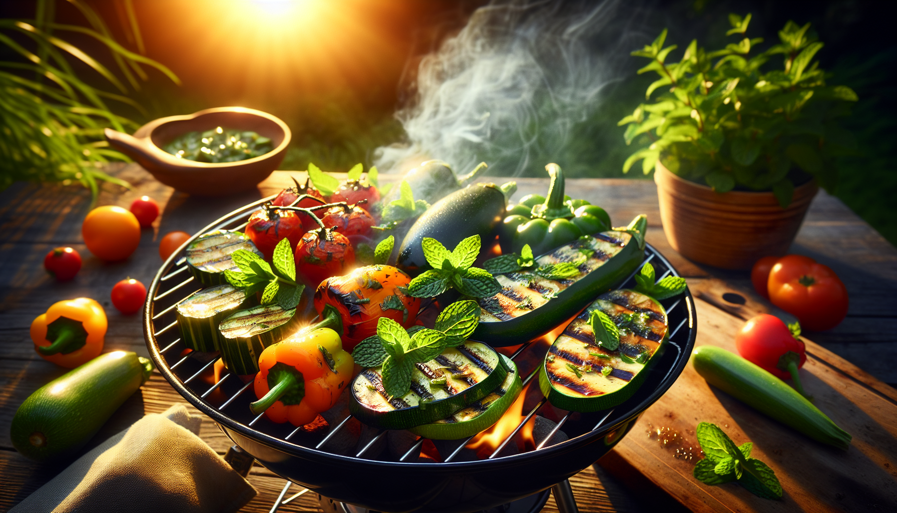 Grillade de légumes à la menthe