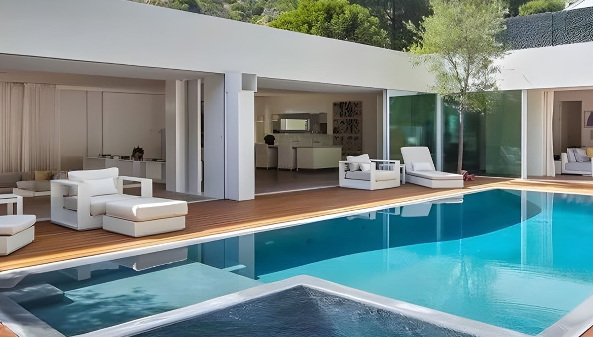 La piscine et la terrasse