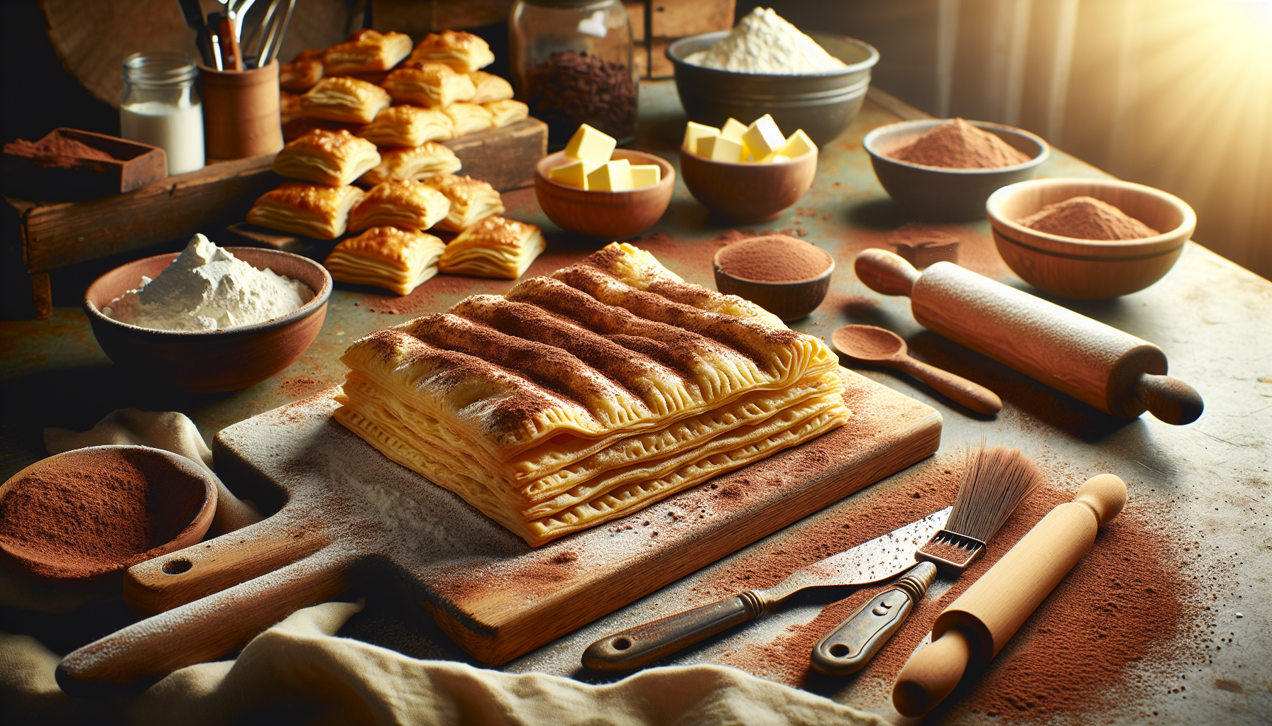 Pâte feuilletée au cacao