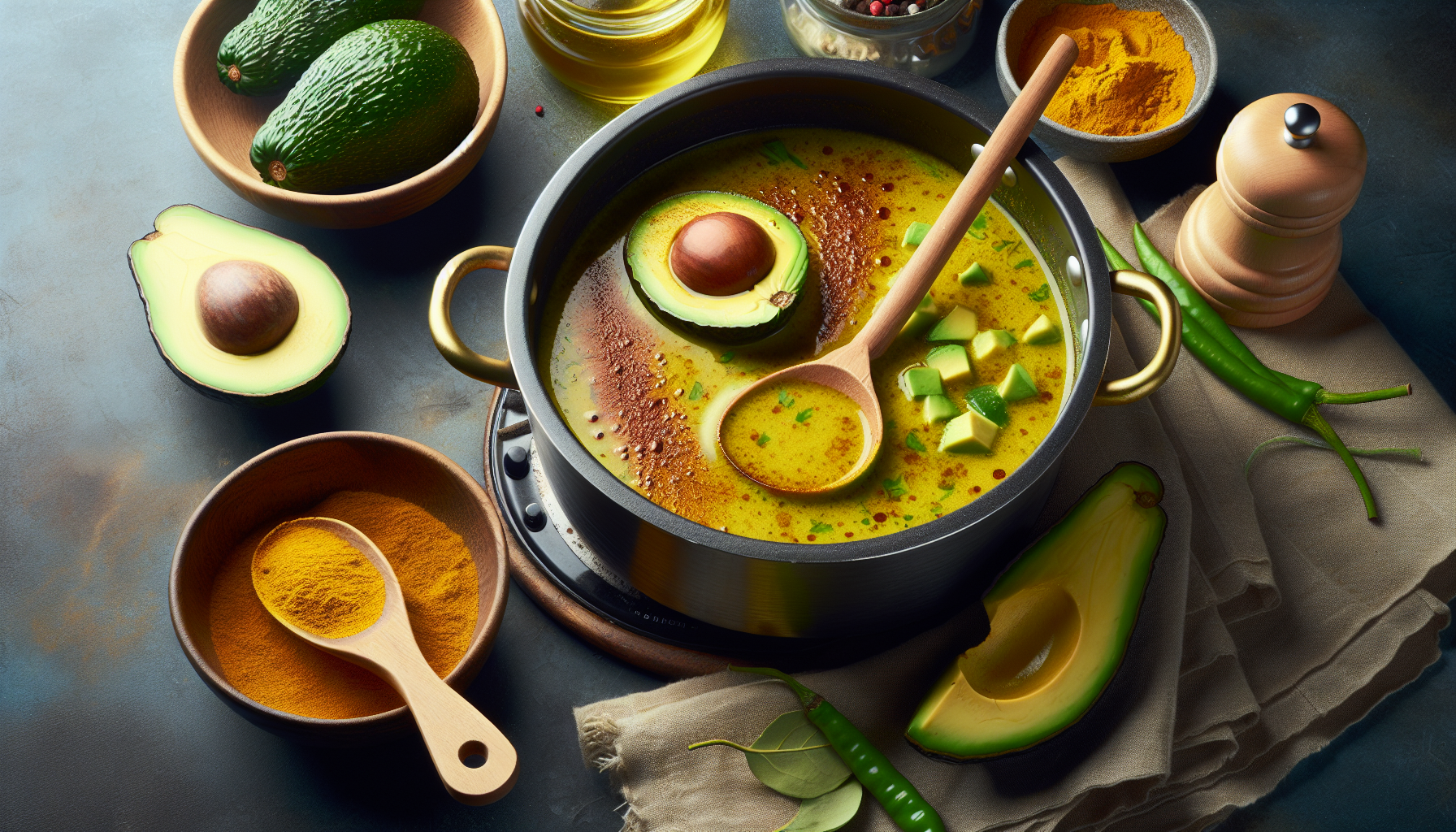 Potage à l'avocat et au curry