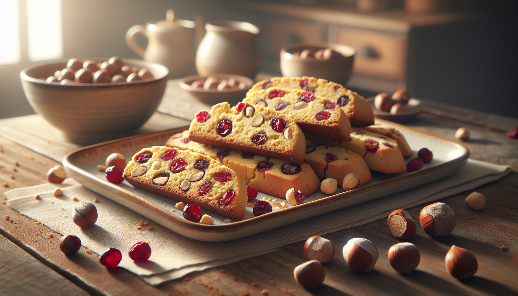 Biscotti avec canneberges et noisettes