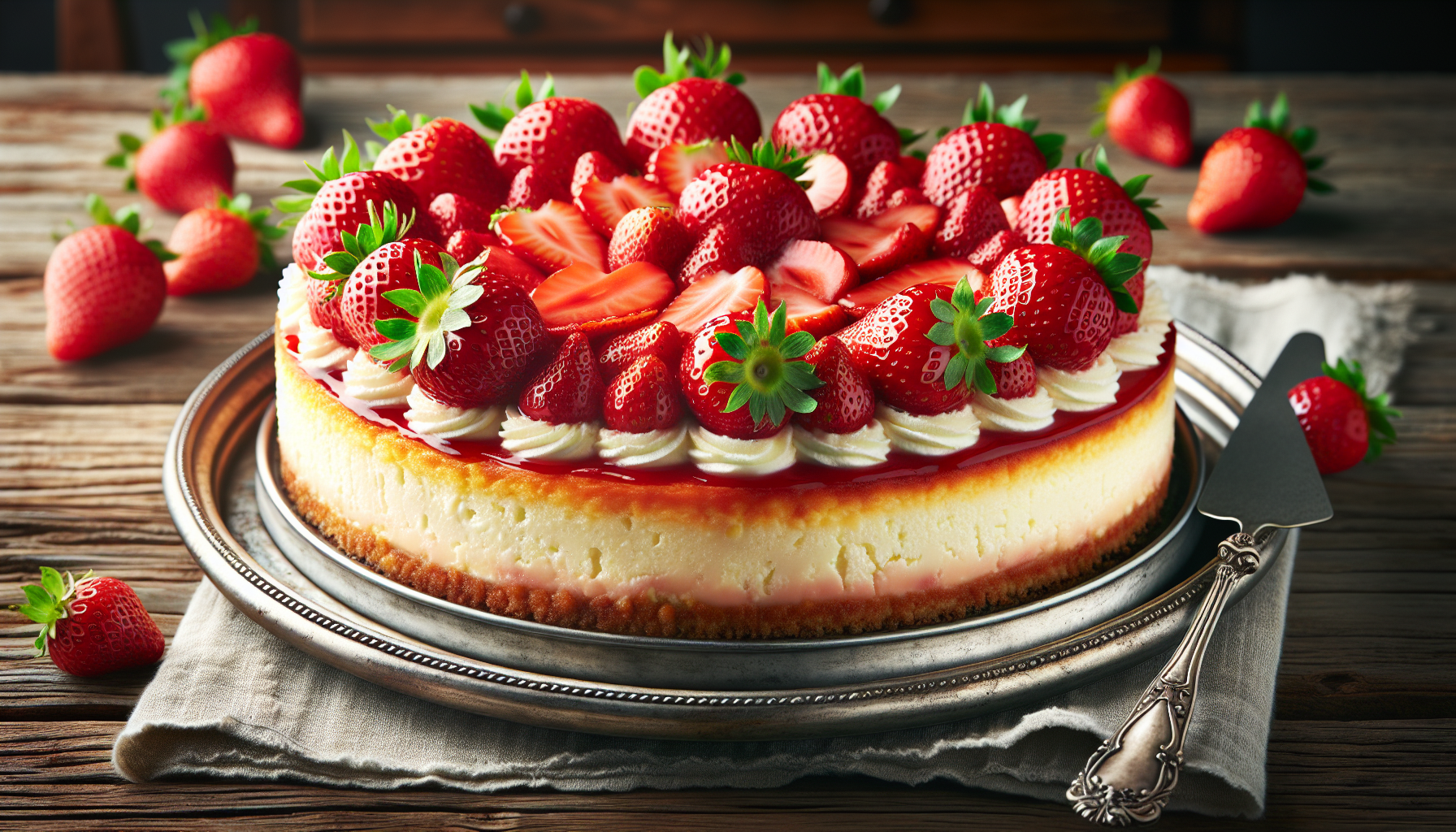 Gâteau au fromage aux fraises exquis