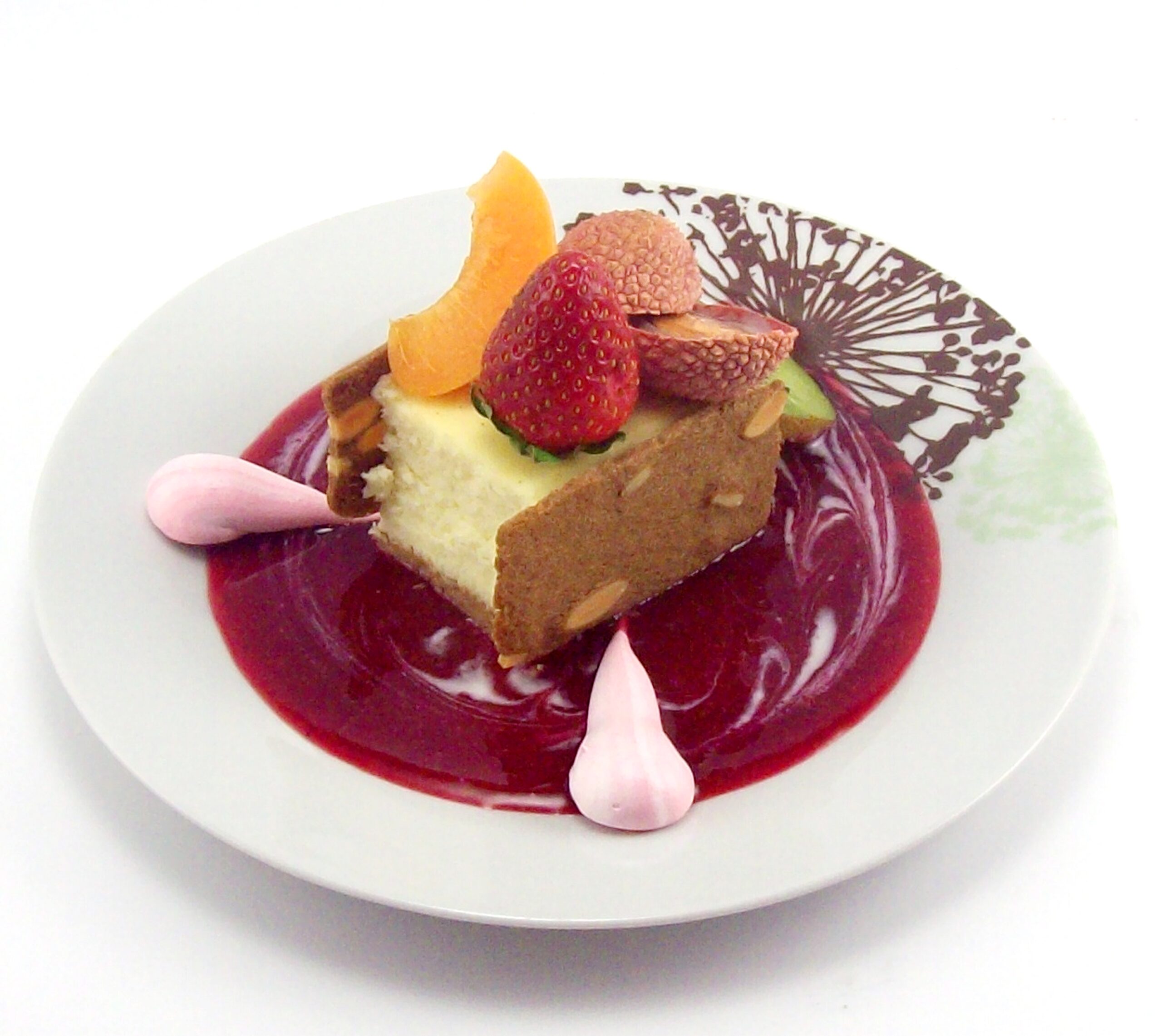 Gâteau au fromage amandine tropical