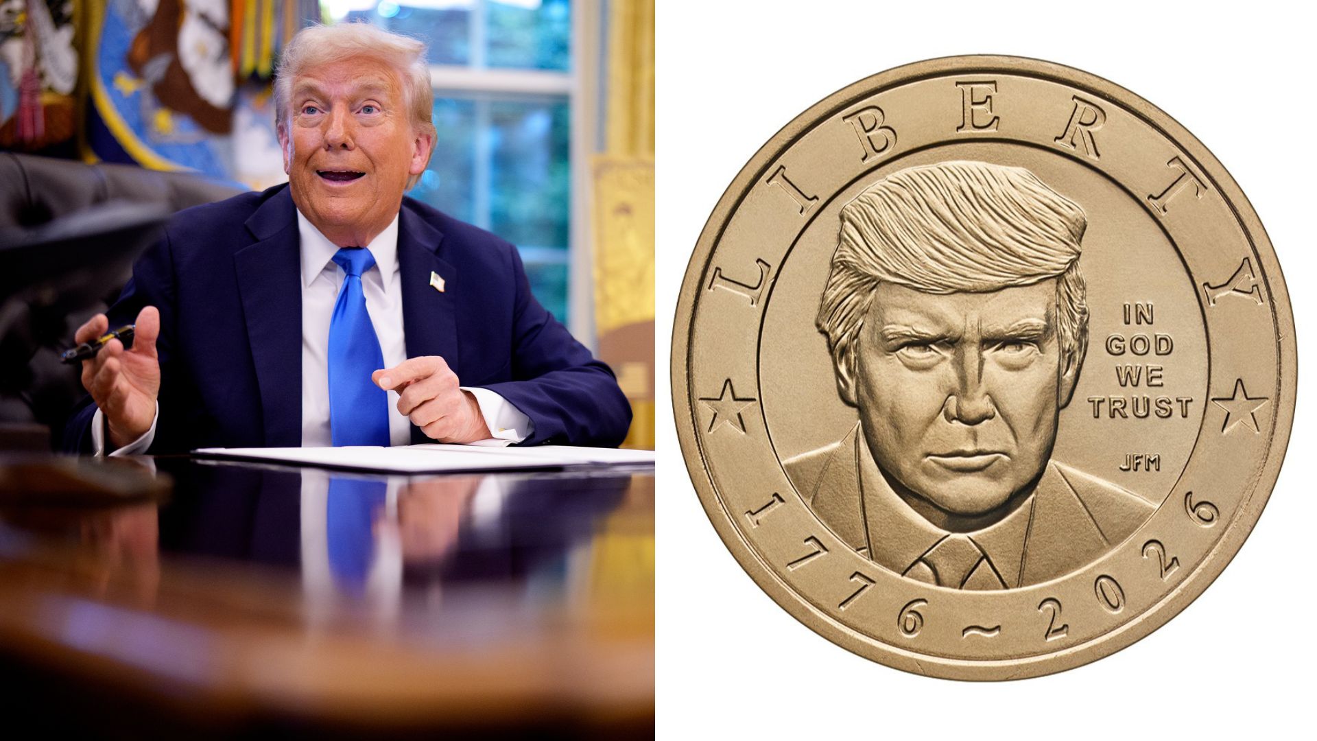 Trump Administration Reveals $1 Gold Coin Bearing Trump’s Face to Mark America’s 250th Birthday