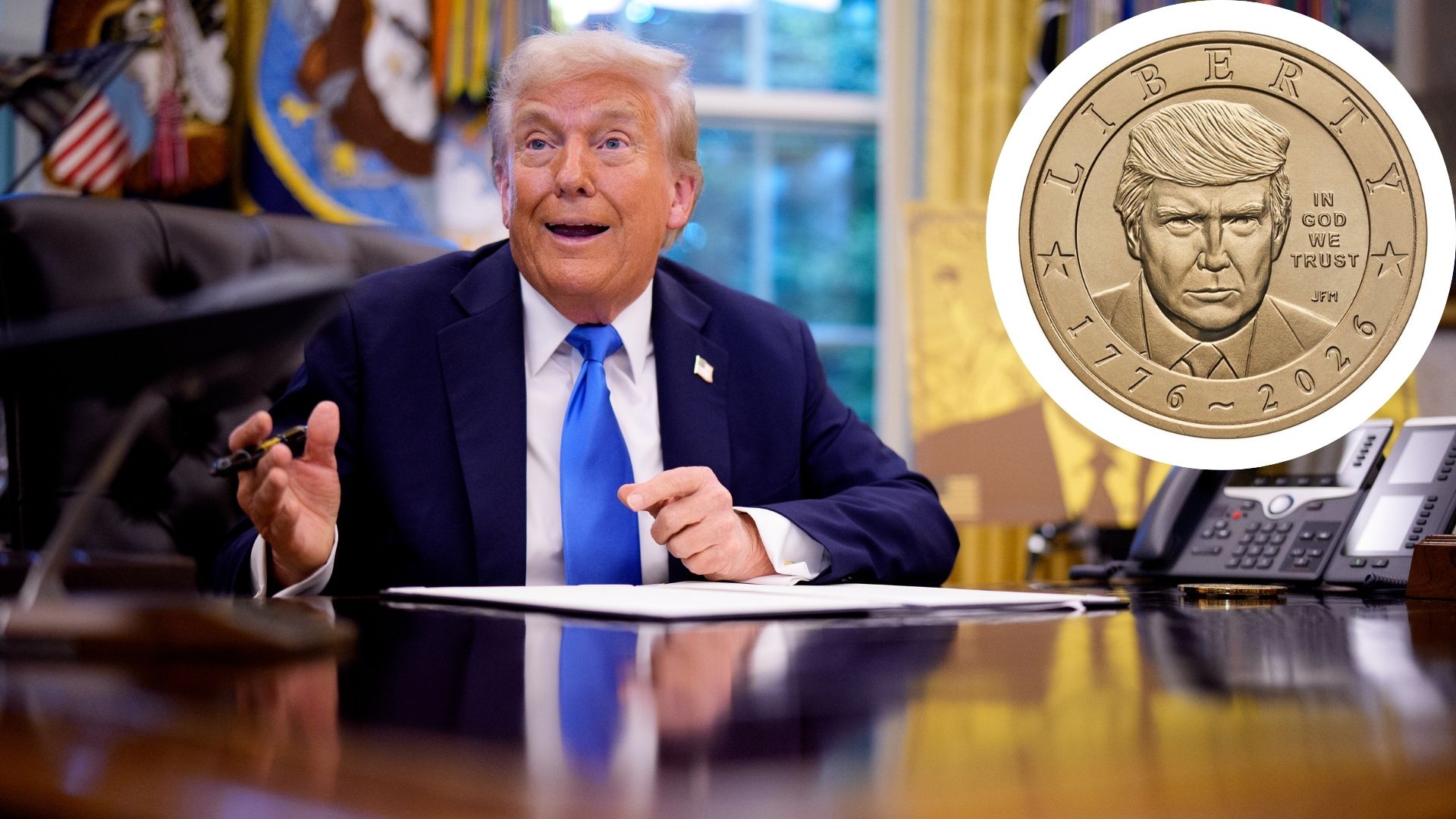 Trump Admin Unveils $1 Gold Coin Featuring Trump’s Portrait