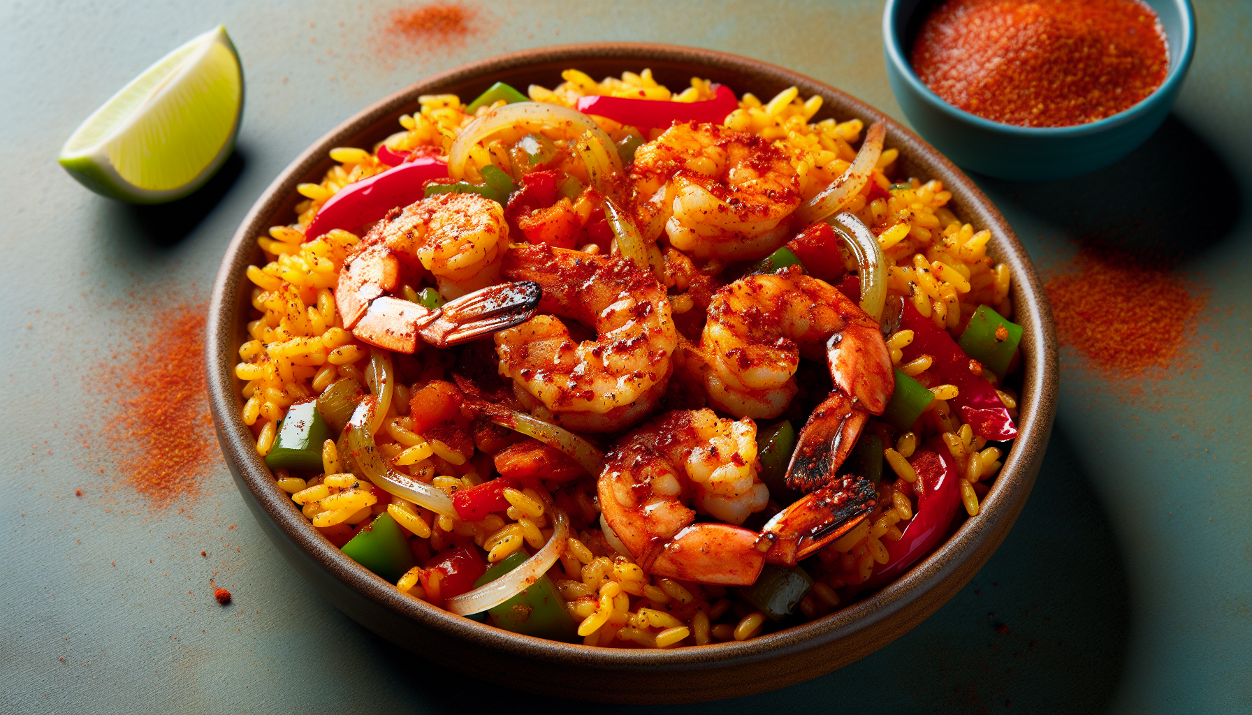 Riz mexicain et crevettes épicées