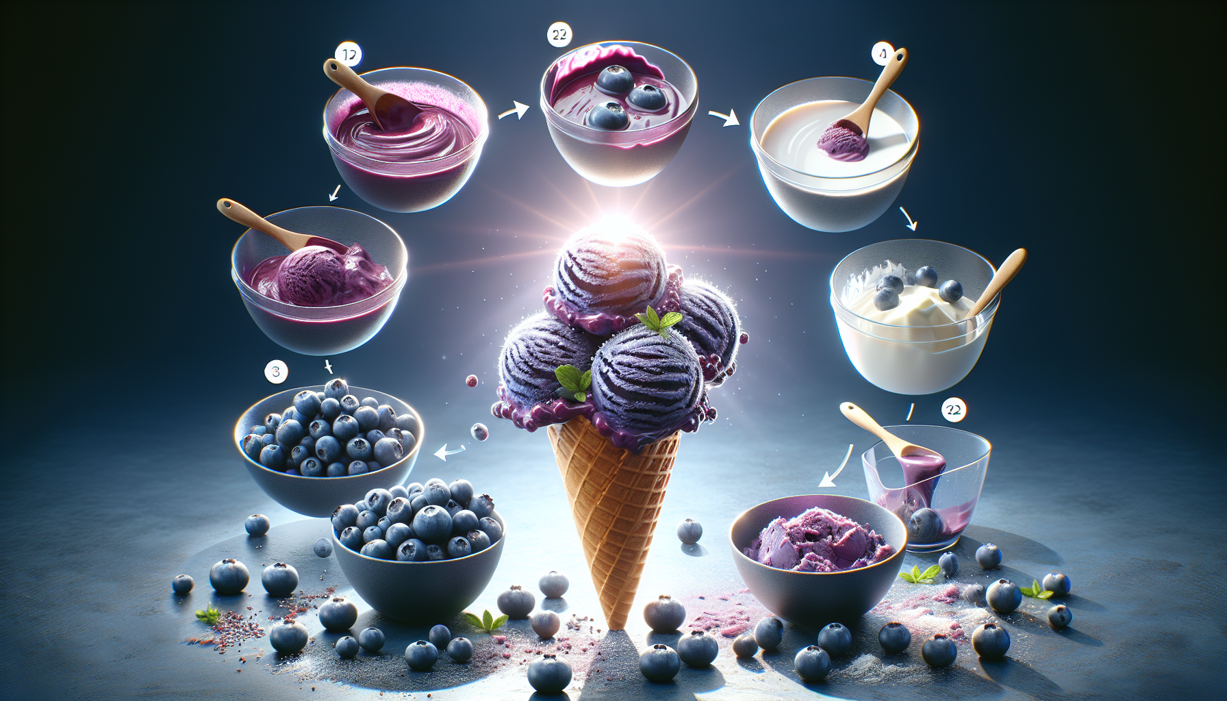 Crème glacée aux bleuets