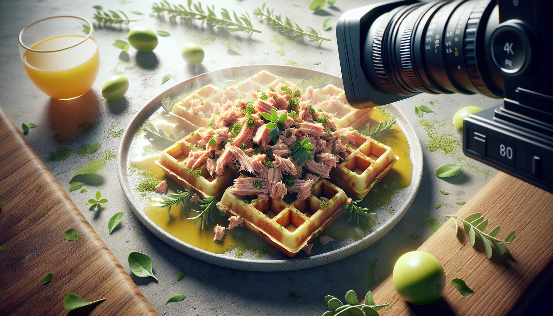Gaufres au thon et aux fines herbes