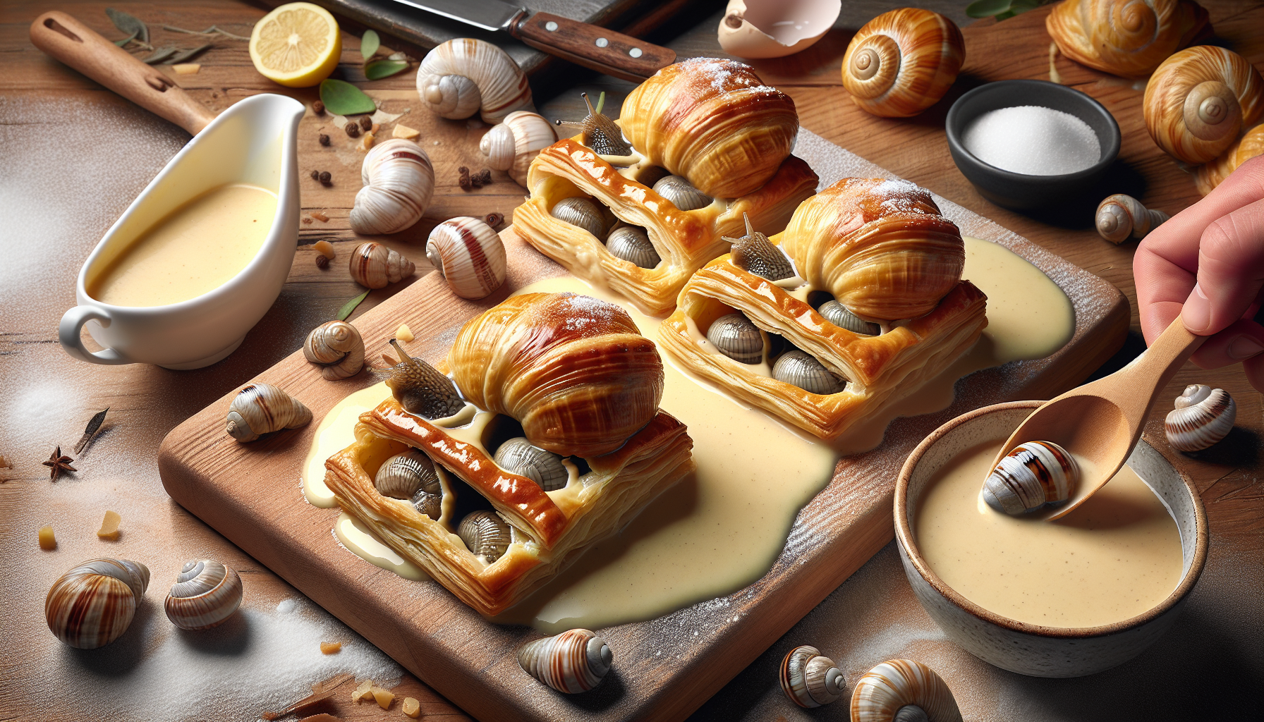 Feuilleté d'escargots à la crème