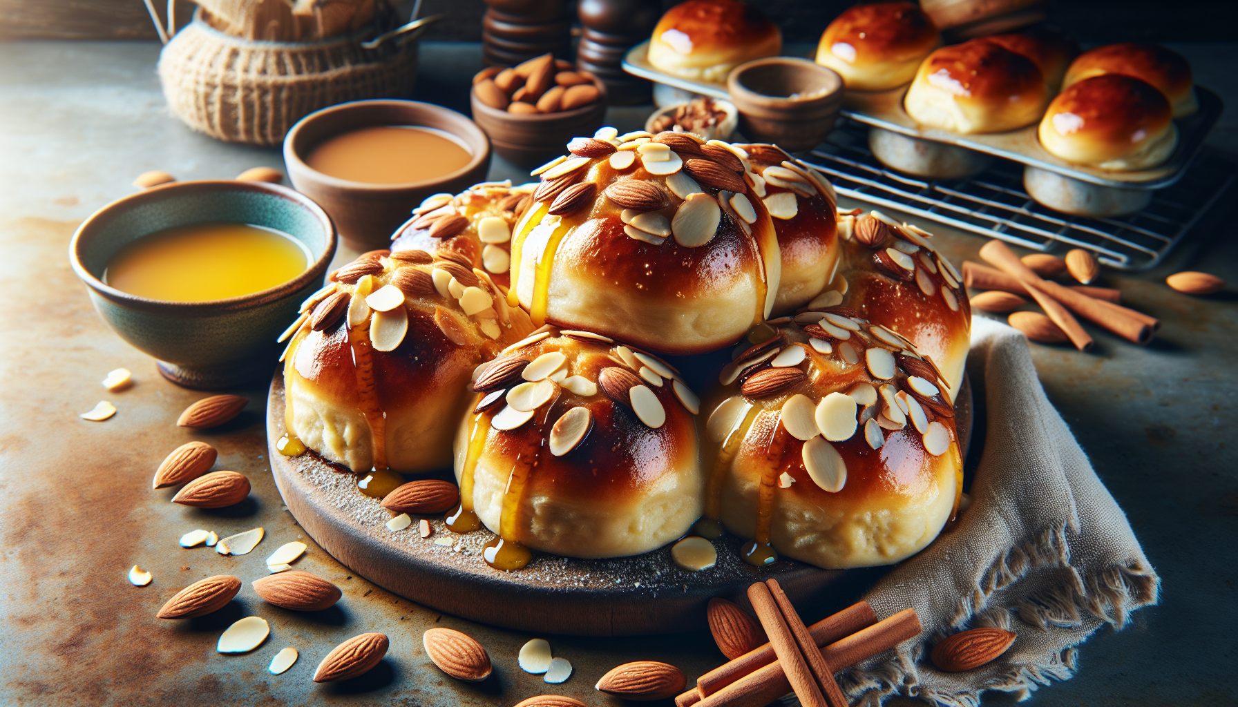 Brioches de caramel aux amandes et au beurre noisette