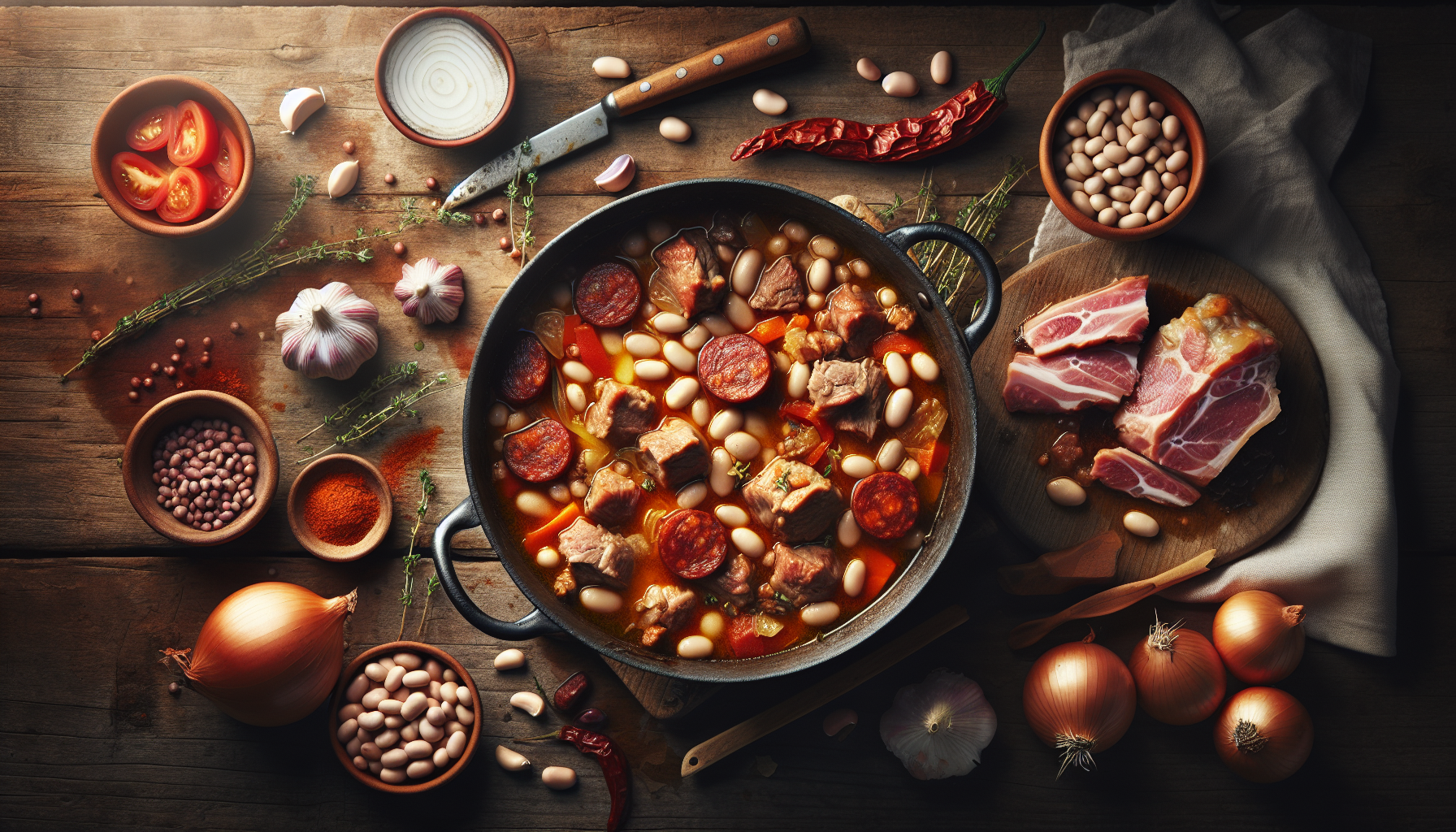 Mijoté de porc aux chorizo et haricots blancs