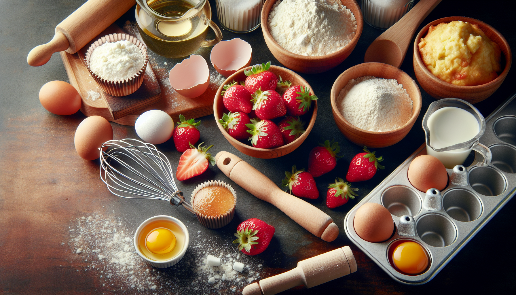 Muffins aux fraises et à la ricotta