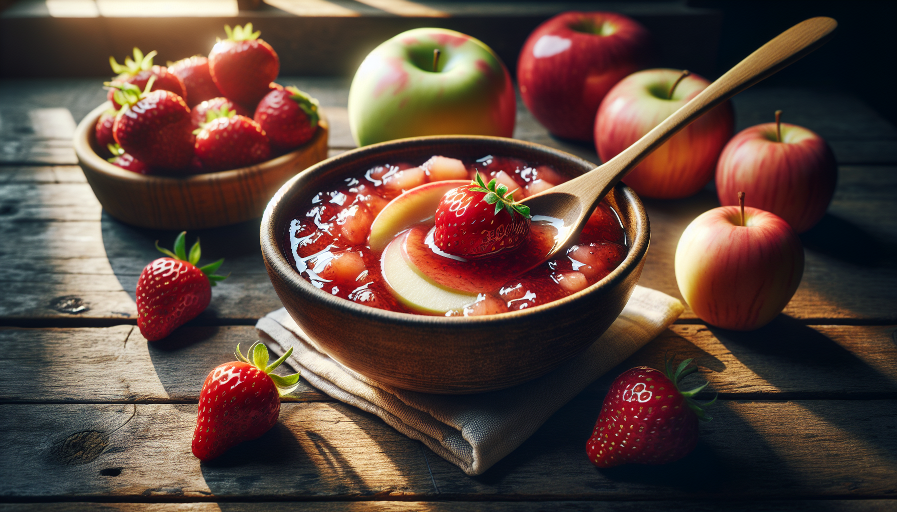 Compote de pommes et fraises