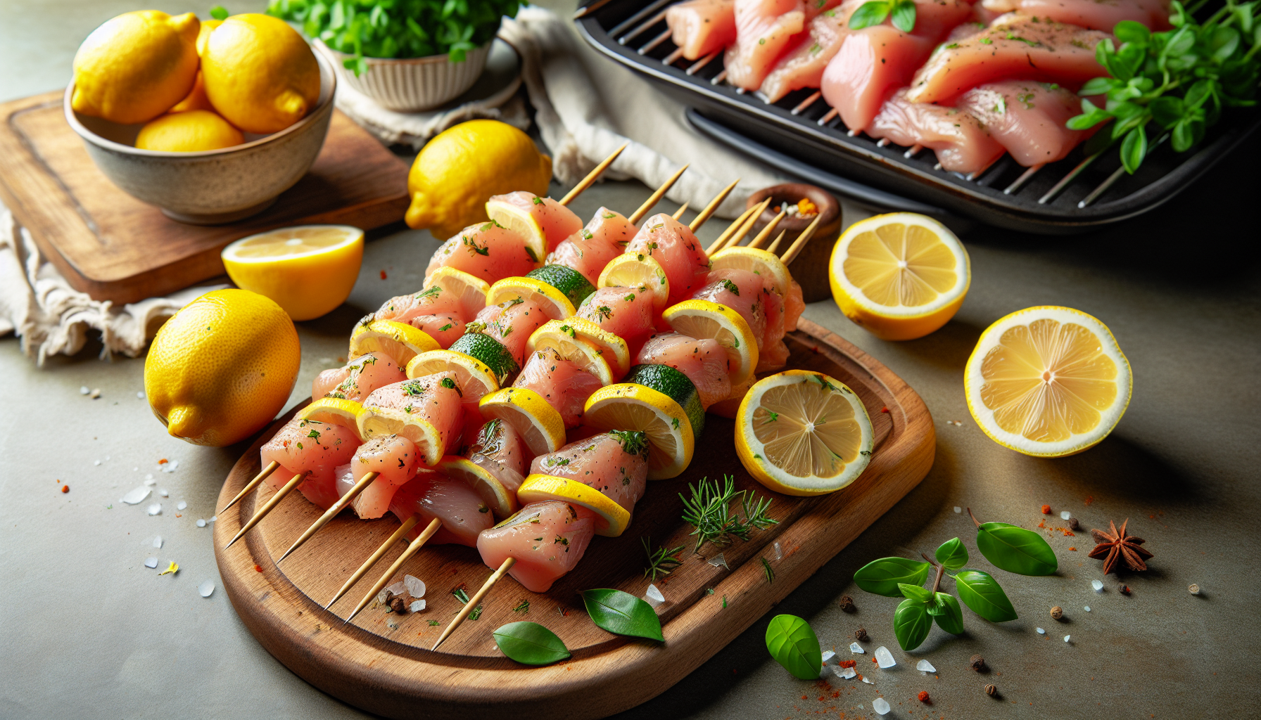 Brochettes de dinde citronnées