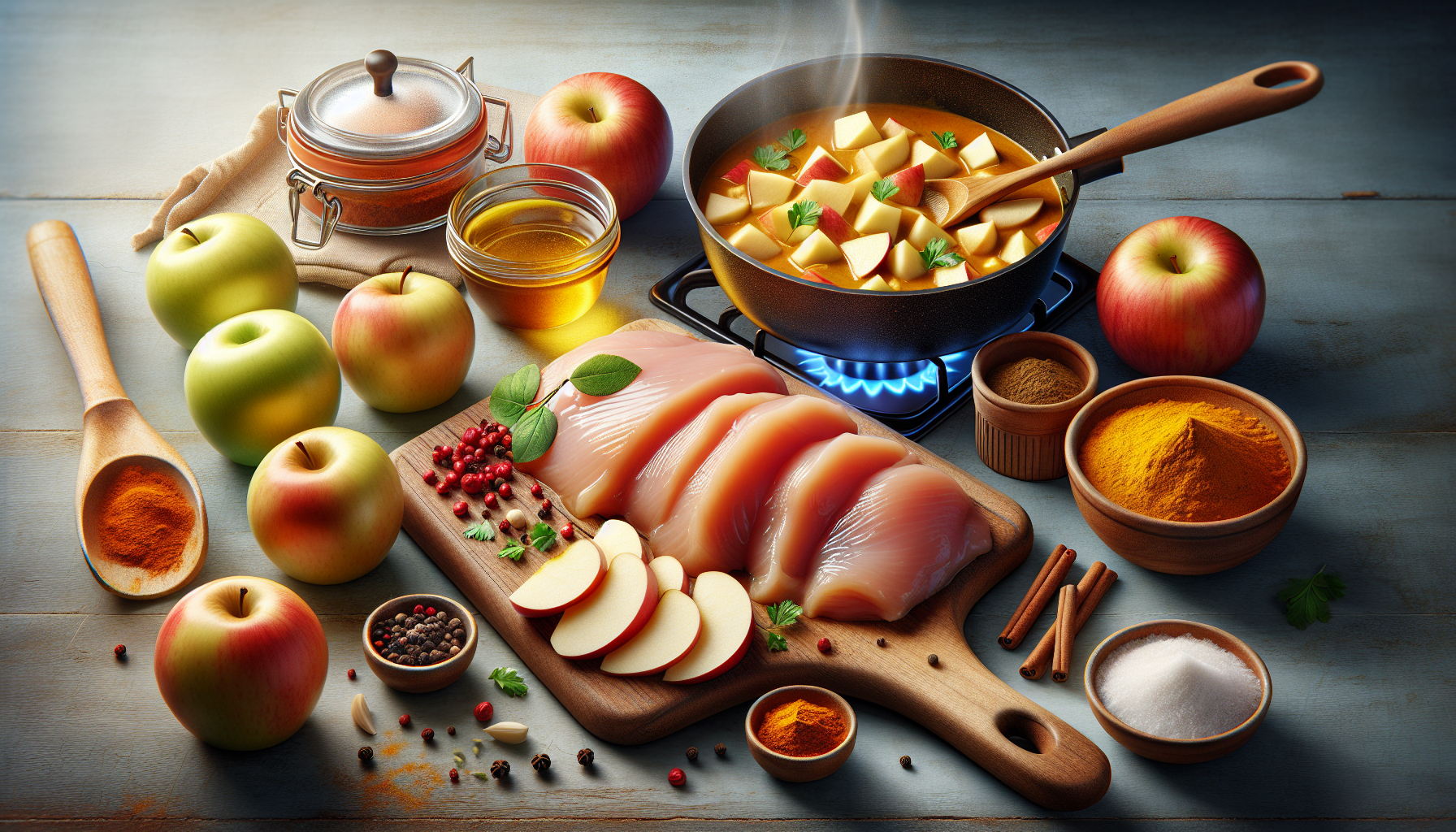 Cari à la dinde et aux pommes