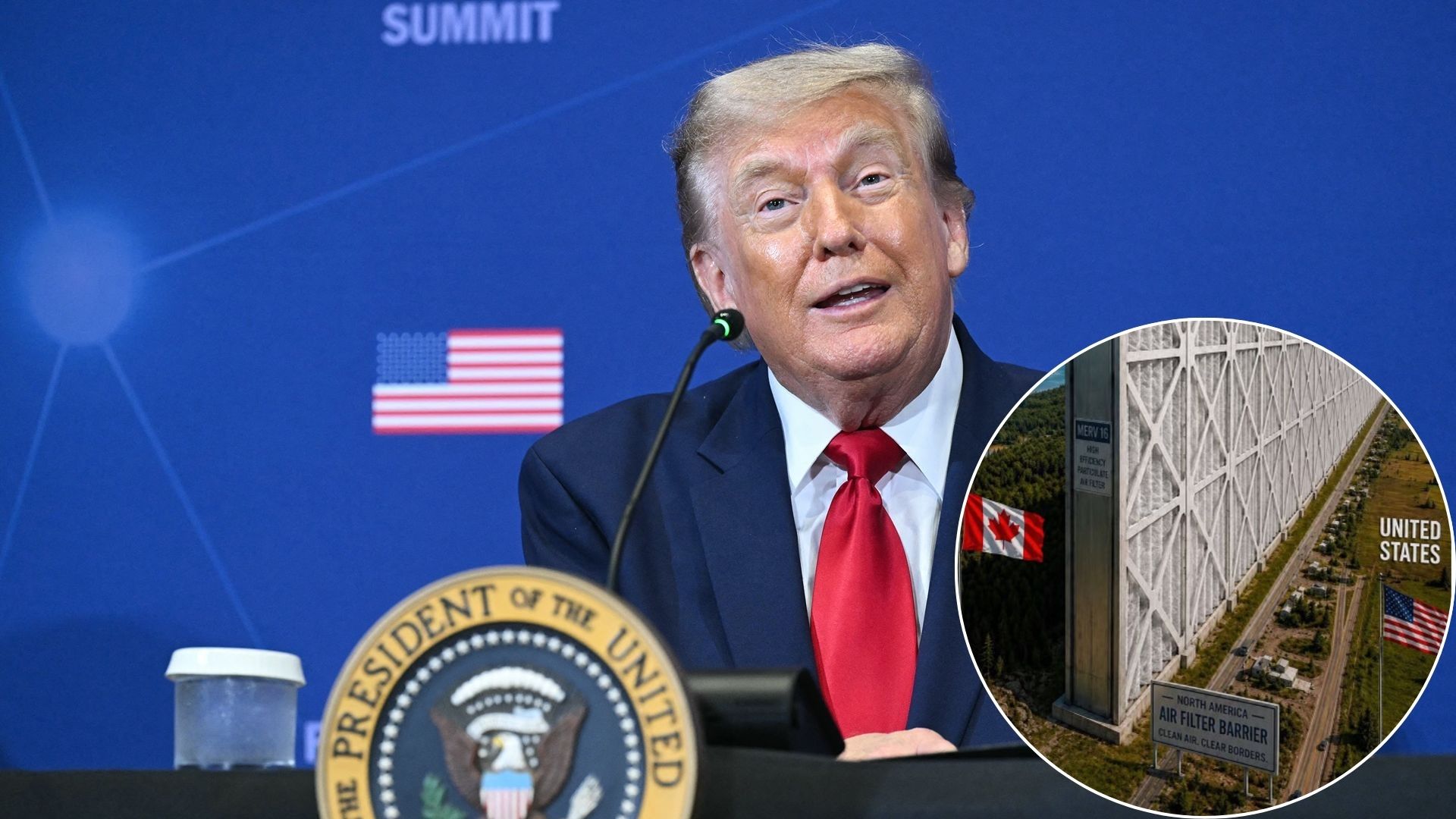 Trump Shares Mock “Border Air Filter” as Canada Wildfire Feud Escalates