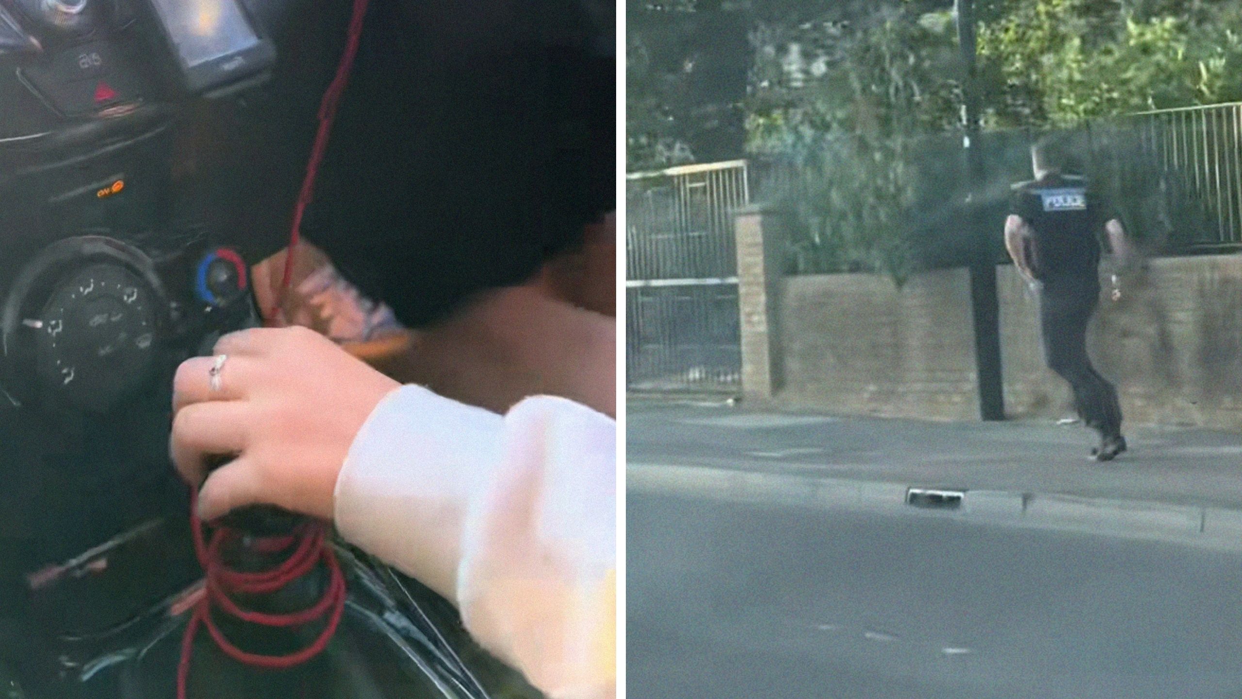 2 Women notice a police chase happening beside them. Then the police man hops in the car, tells them to ‘follow the criminal’