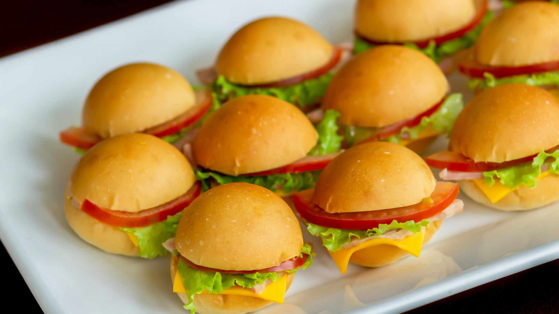 10. Mini-burgers au jambon et au fromage