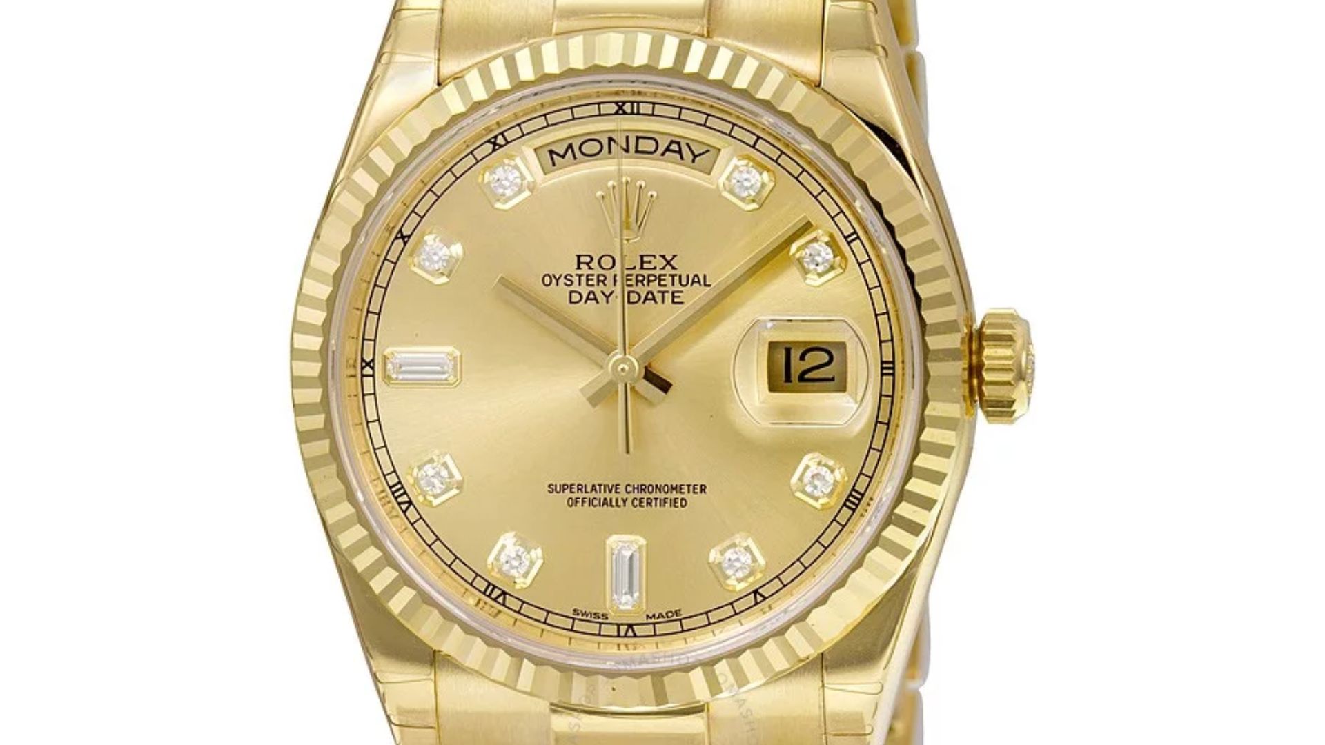 3. La Rolex Day-Date agrémentée de diamants ajoutés par la suite