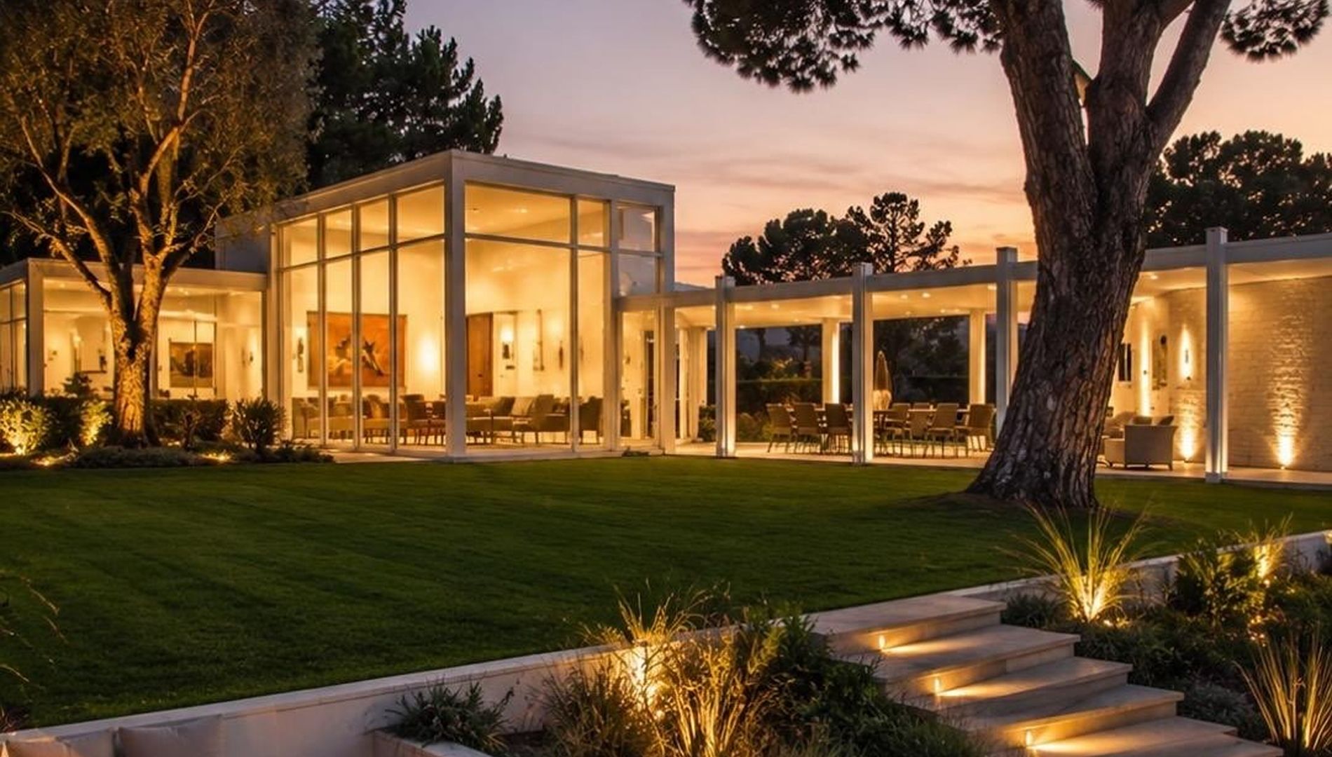 Spectacular architecture at dusk
