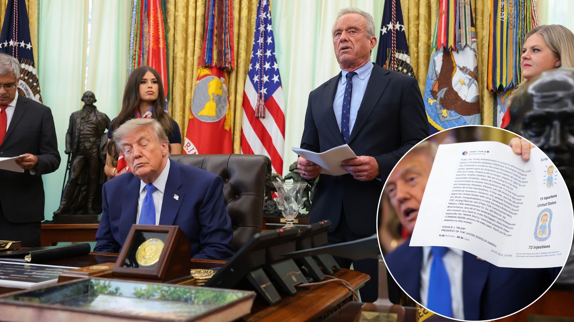 Trump Moves to Reduce Childhood Vaccinations While Repeating False Autism Claims