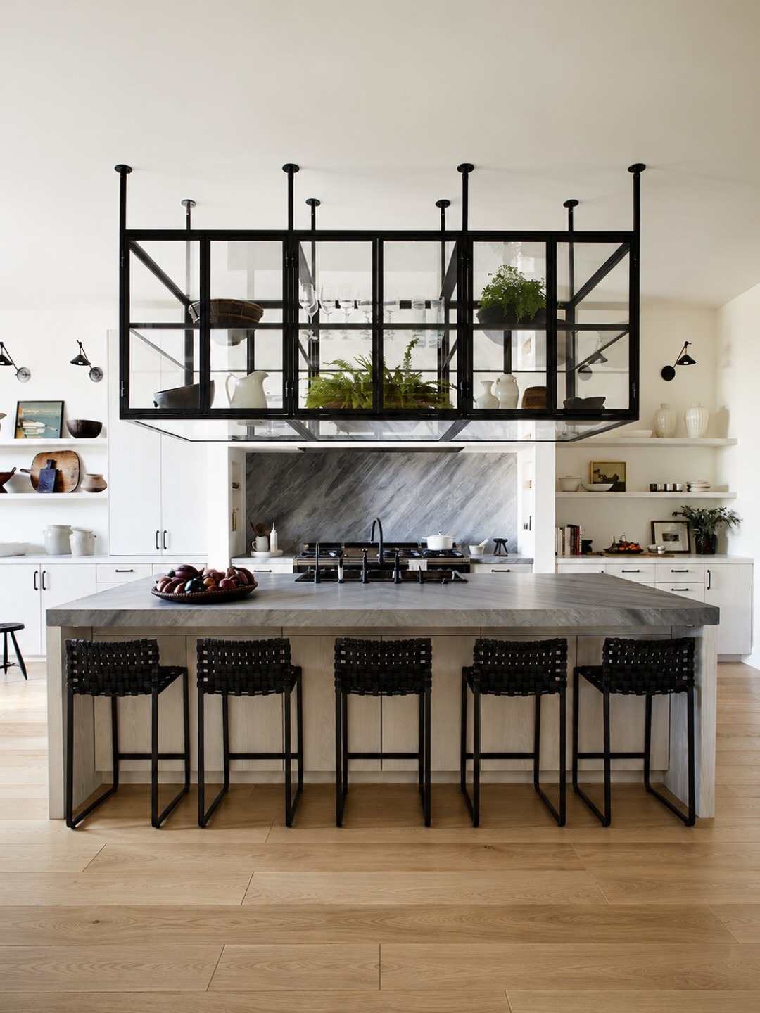 A huge, bright kitchen
