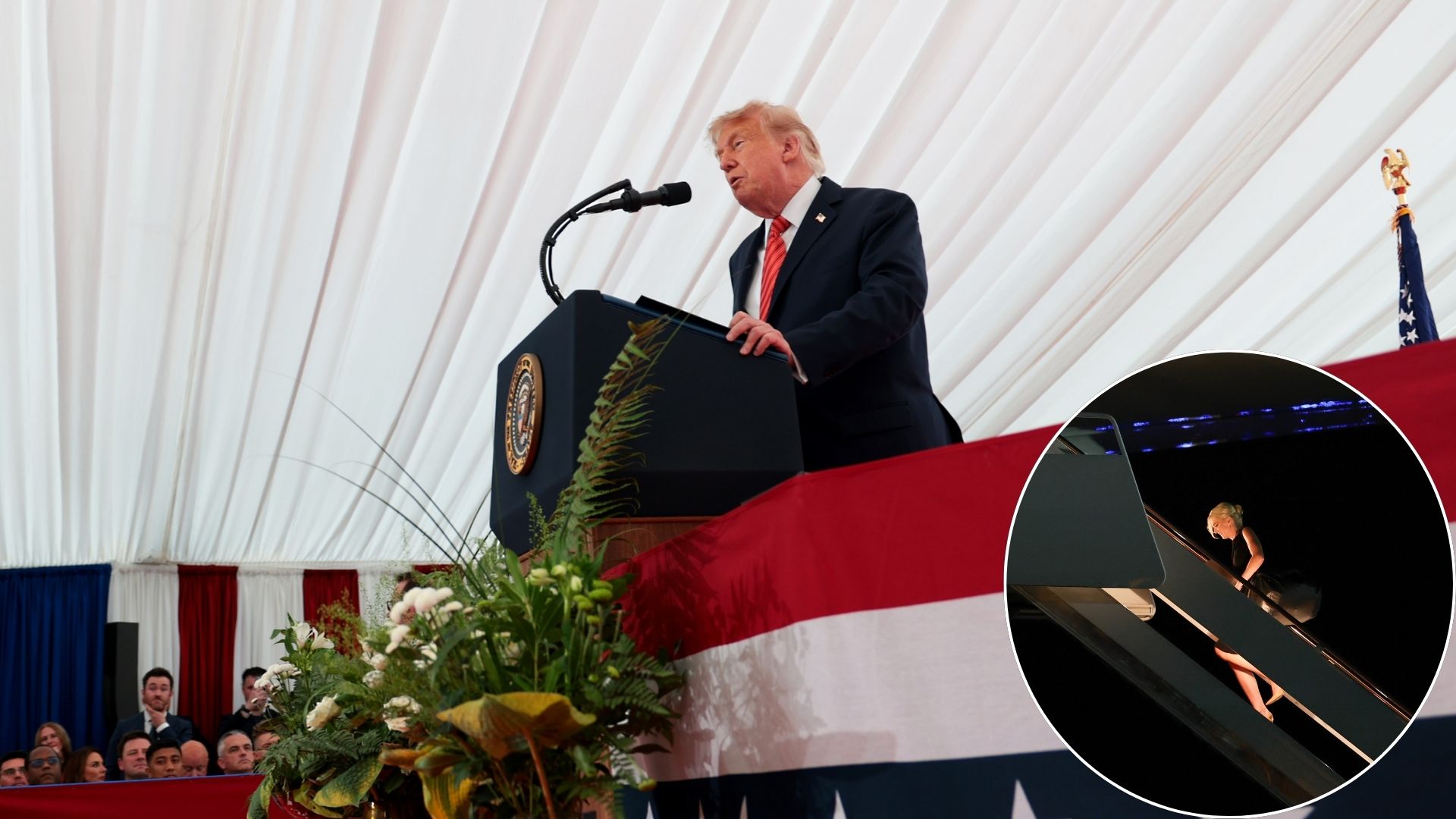 Trump commet un faux pas en déclarant «Ma femme est là» alors que c’est Natalie Harp l’accompagne