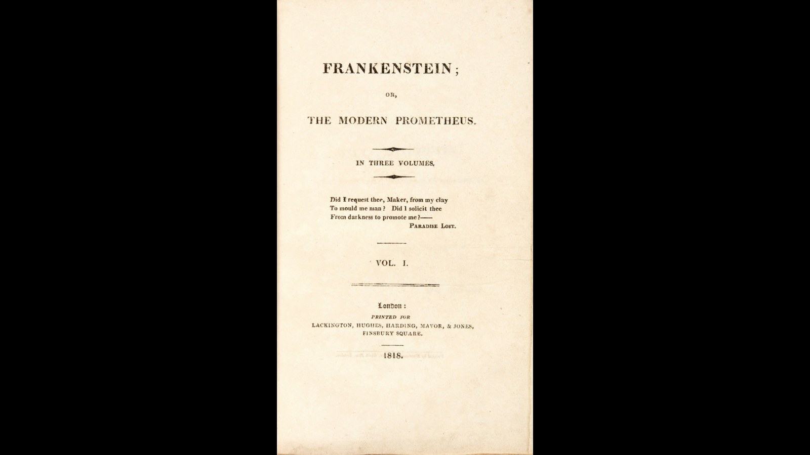1. Frankenstein Had No Author's Name On It
