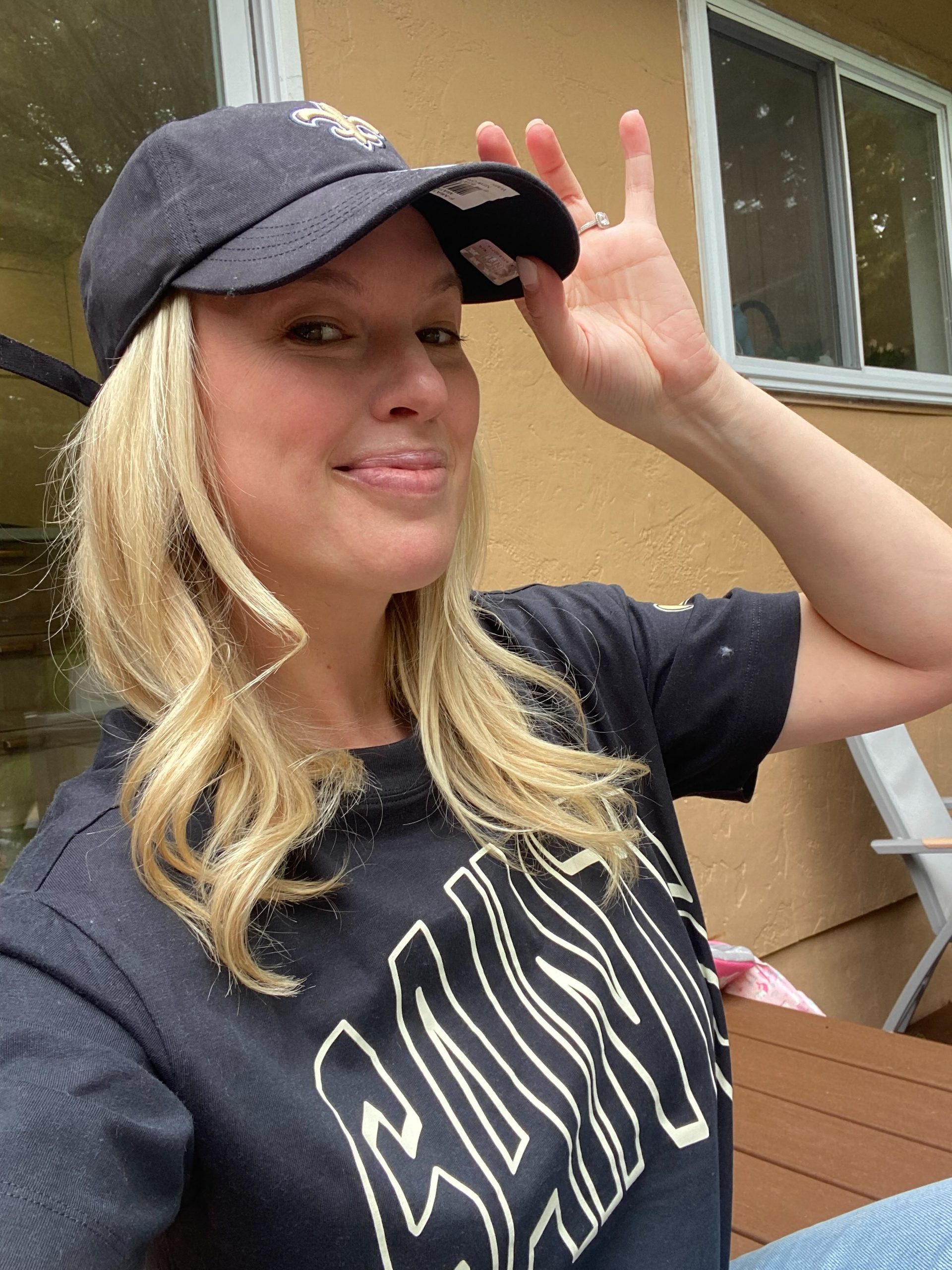 Geneviève Tardif affiche fièrement ses couleurs des Saints