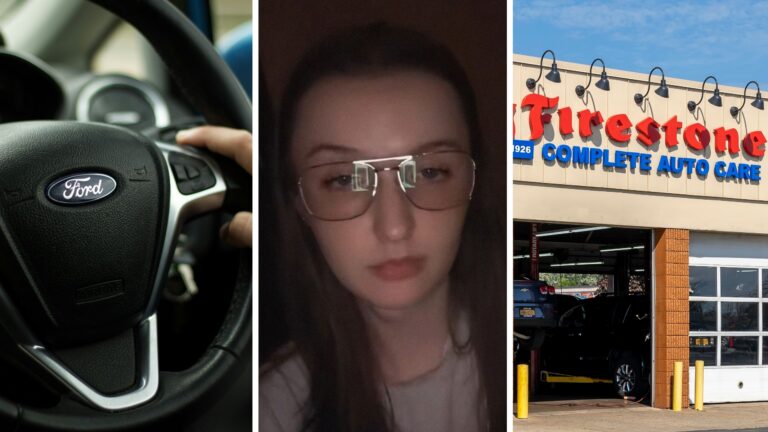 Woman takes her Ford to Firestone. Then she tries taking it to a Firestone in another state during road trip
